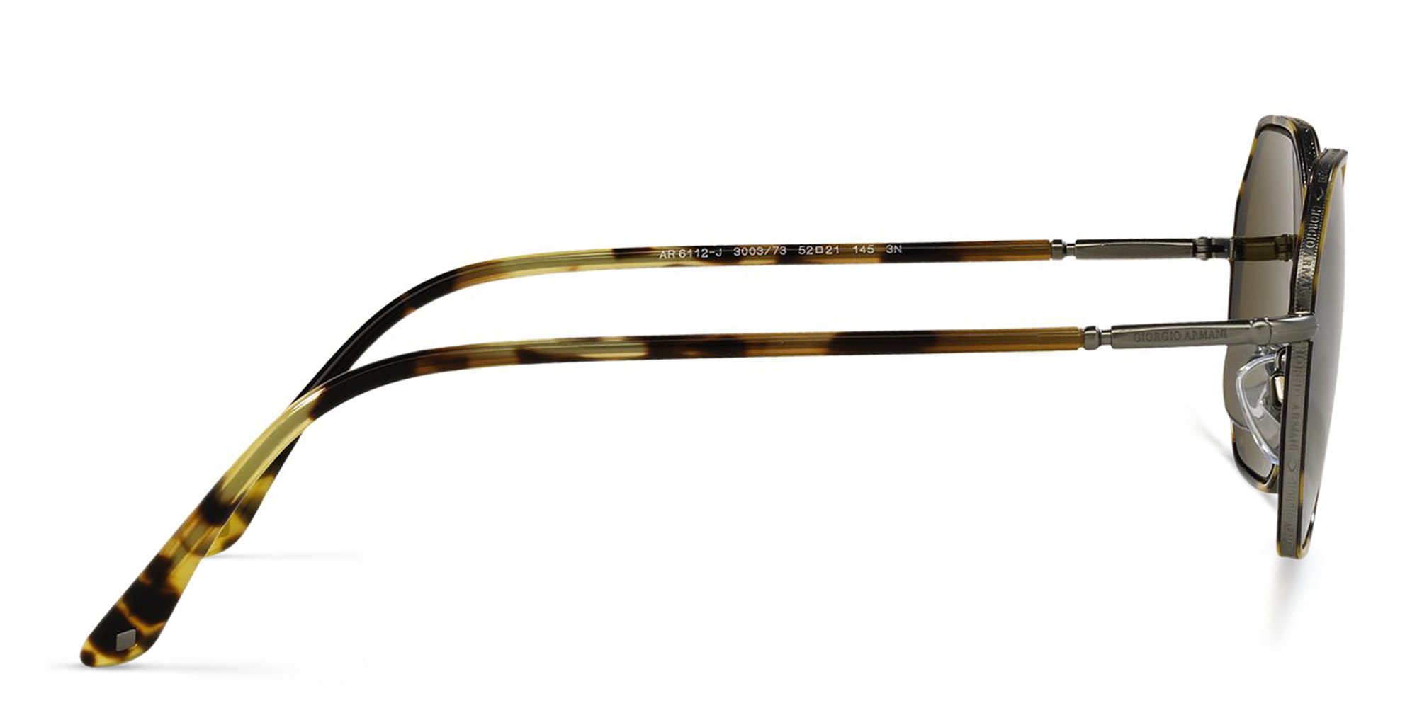 Shop GIORGIO ARMANI Irregular Sunglasses in Matte Gunmetal online.