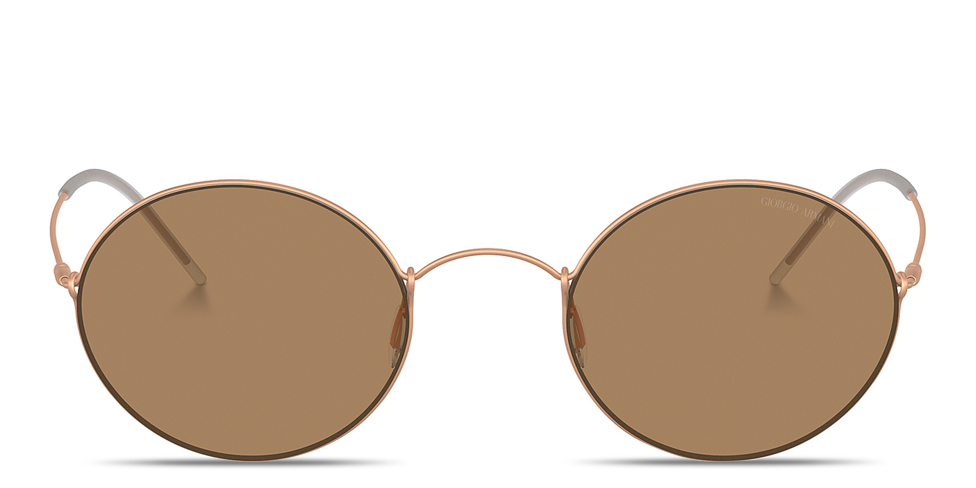 Shop GIORGIO ARMANI Round Sunglasses in Gold online.