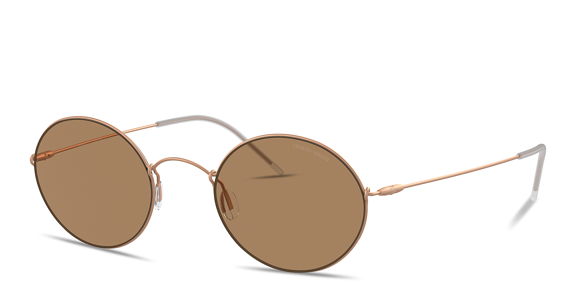 Shop GIORGIO ARMANI Round Sunglasses in Gold online.