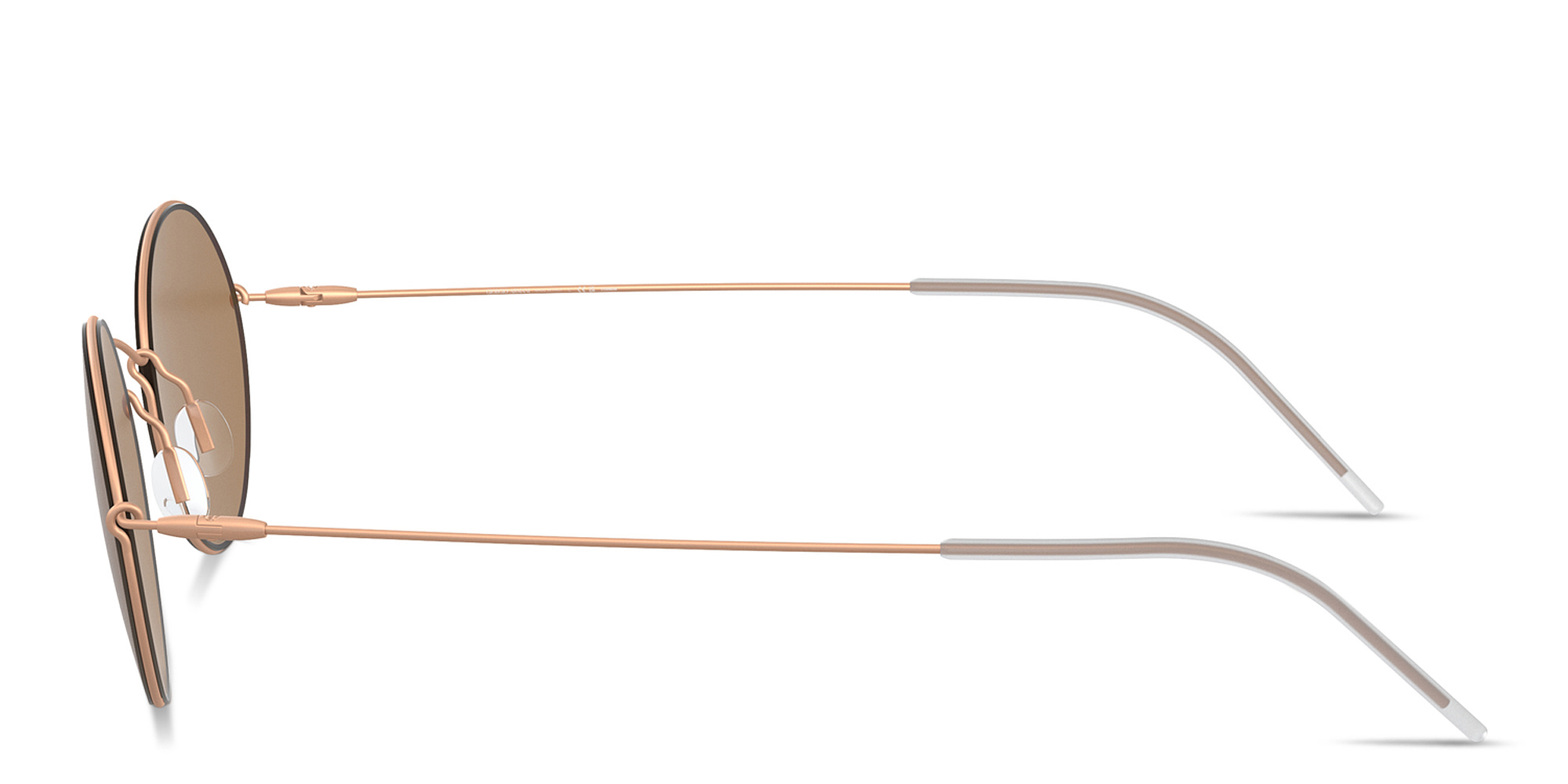 Shop GIORGIO ARMANI Round Sunglasses in Gold online.