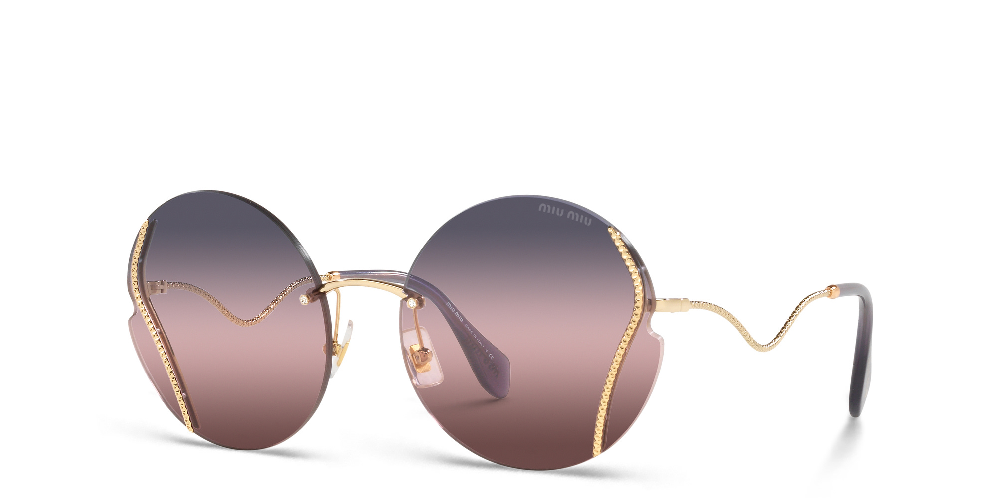 Miu Miu Evolution Rhinestone Rimless Round Sunglasses MIU MIU Rimless D-frame silver-tone sunglasses | NET-A-PORTER main image 3