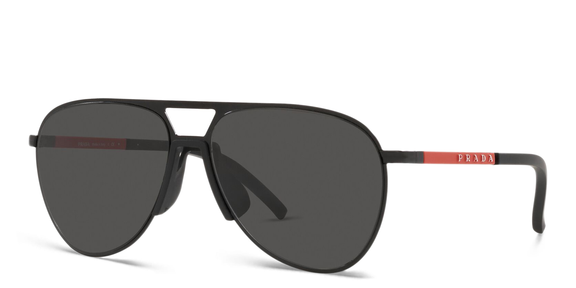 Prada Linea Rossa Pilot Sunglasses in Matte Black – Product Photo 2