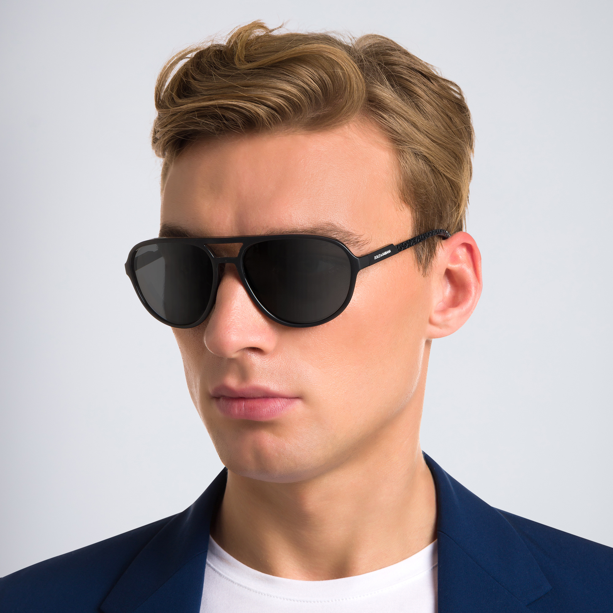 Dolce & Gabbana Aviator Sunglasses in Matte Black – Product Photo 5