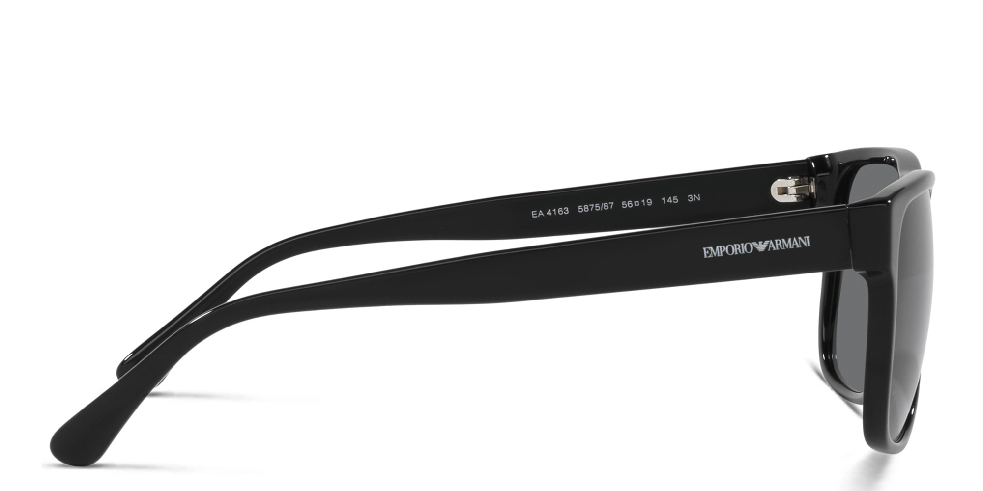 Shop Emporio Armani Square Sunglasses in Shiny Black online.