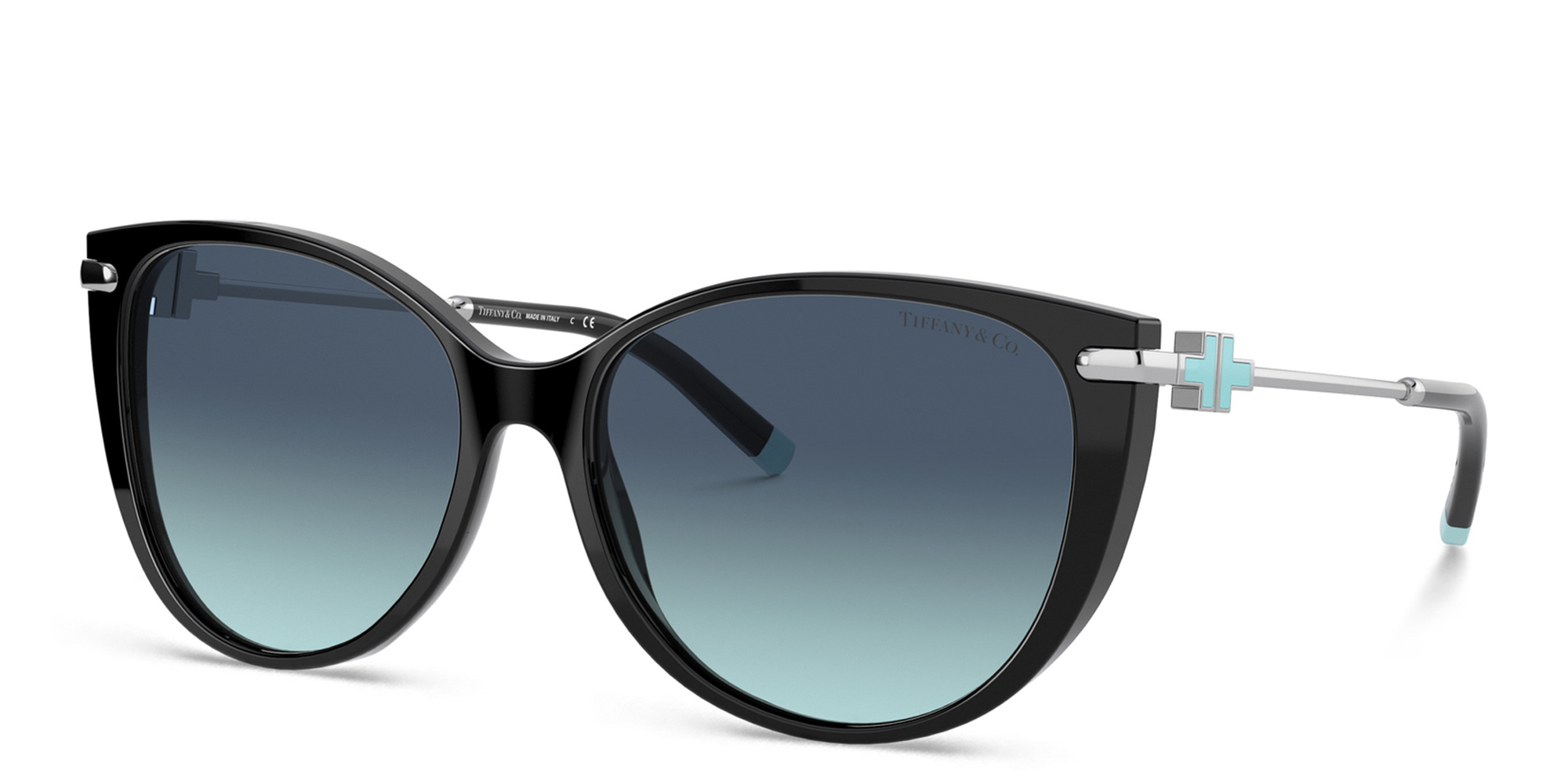 Shop TIFFANY Cat-Eye Sunglasses in Black online.
