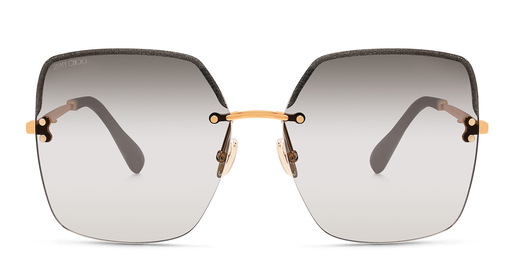 JIMMY CHOO Tavi/N/S Rimless Square Sunglasses in Rose Gold – Product Photo 1