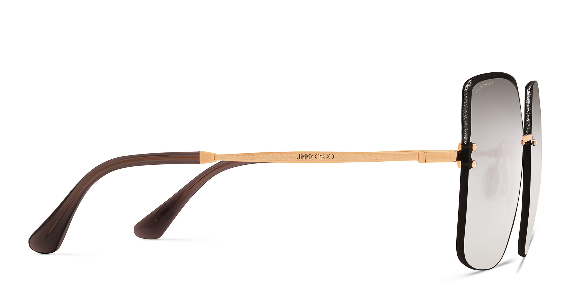 JIMMY CHOO Tavi/N/S Rimless Square Sunglasses in Rose Gold – Product Photo 3
