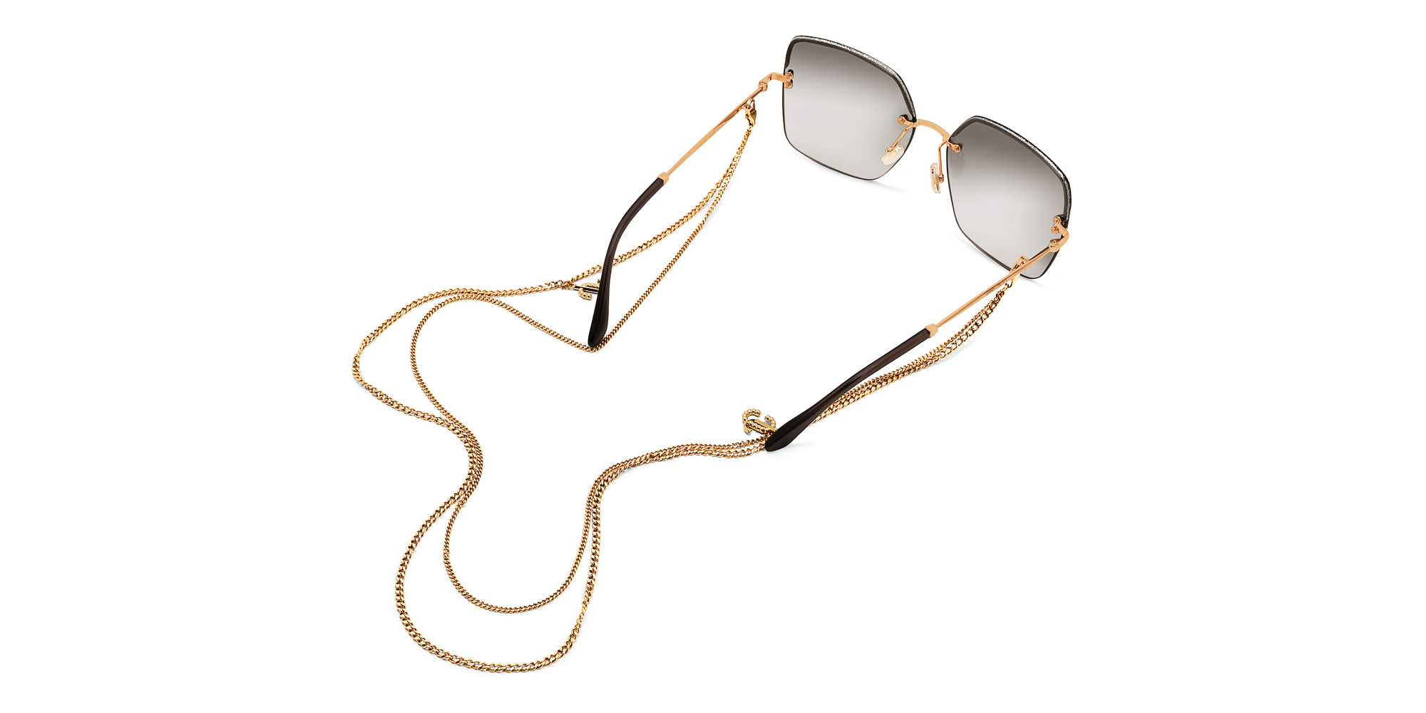 JIMMY CHOO Tavi/N/S Rimless Square Sunglasses in Rose Gold – Product Photo 4