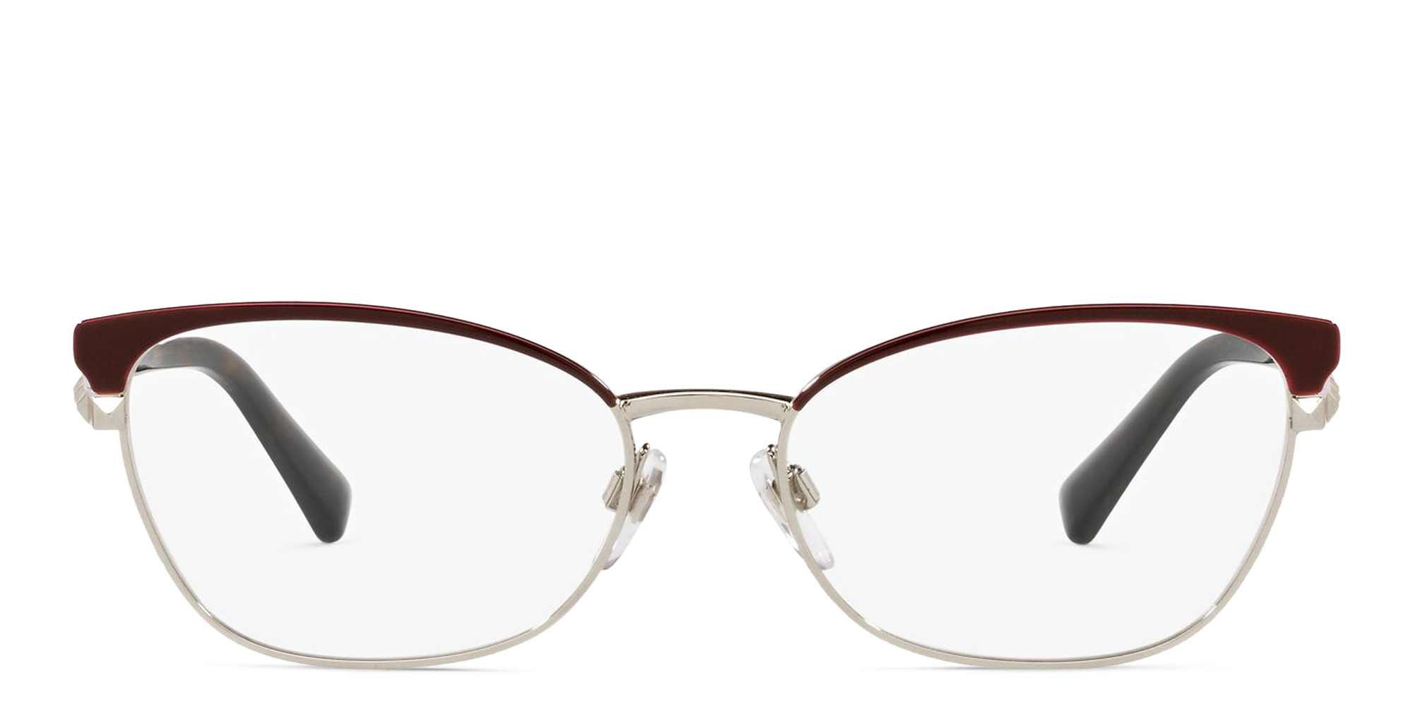 VALENTINO Stud Cat-Eye Eyeglasses in Burgundy – Product Photo 1