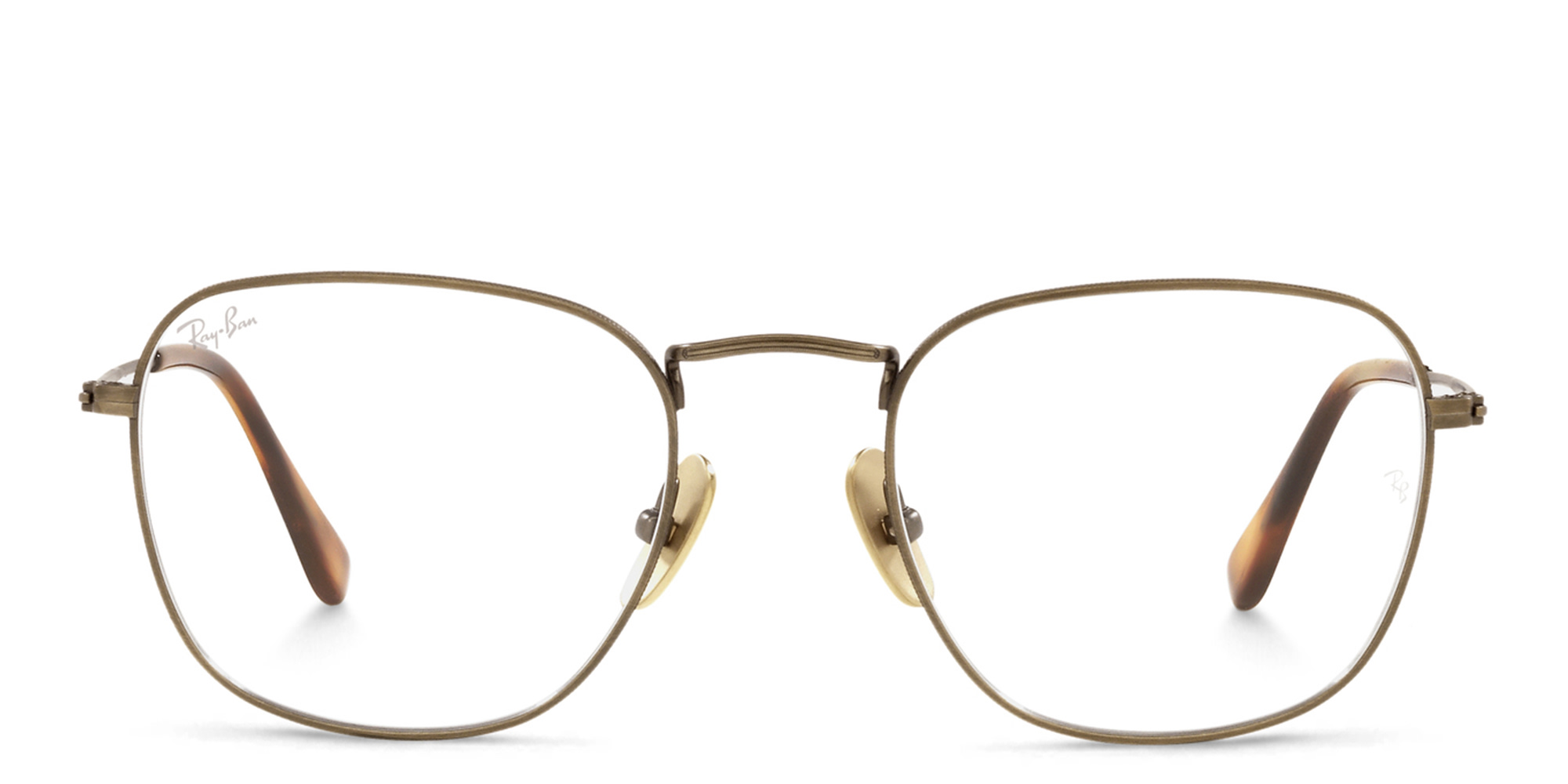 Shop Ray-Ban Frank Square Eyeglasses in Gold online.