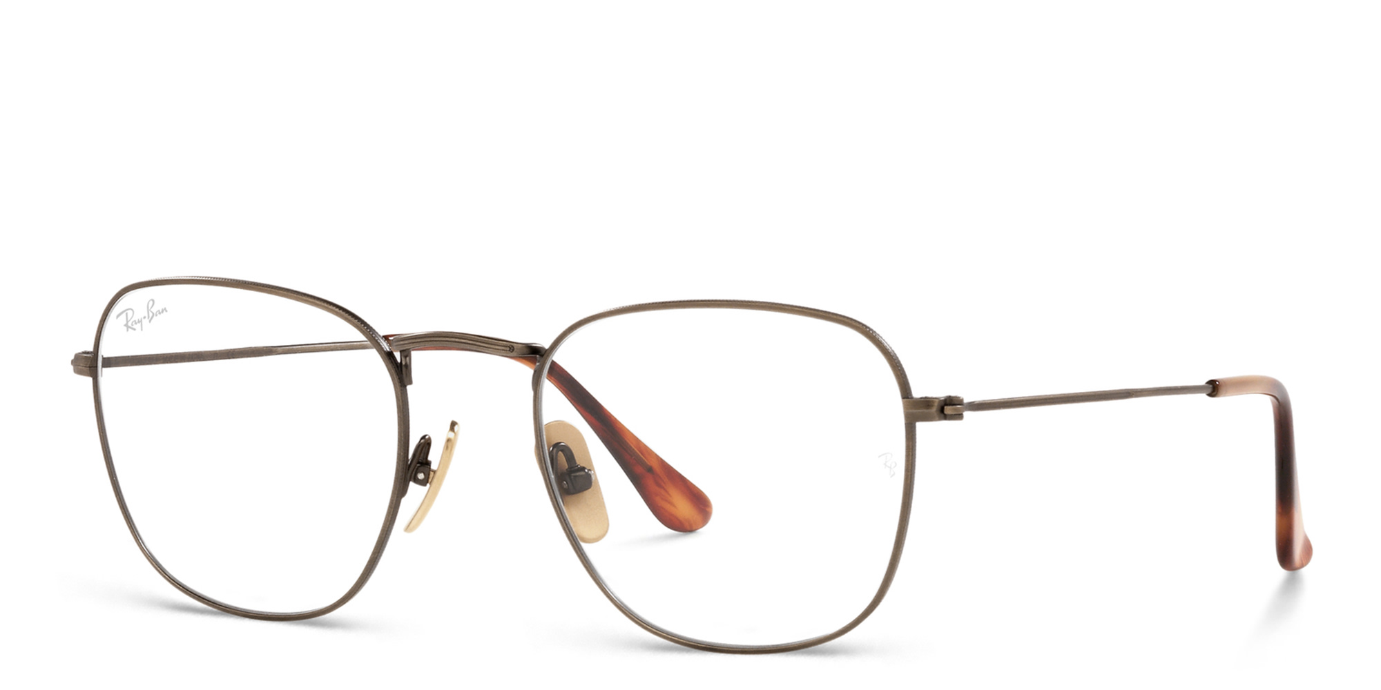 Shop Ray-Ban Frank Square Eyeglasses in Gold online.