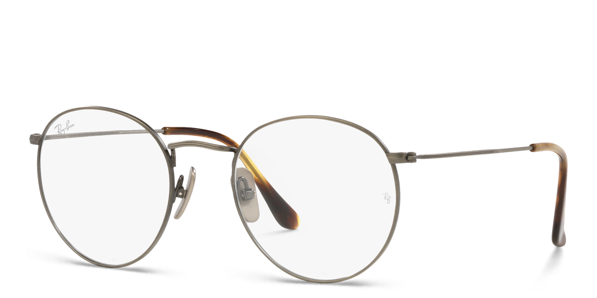 Shop Ray-Ban Unisex Round Eyeglasses in Gunmetal online.