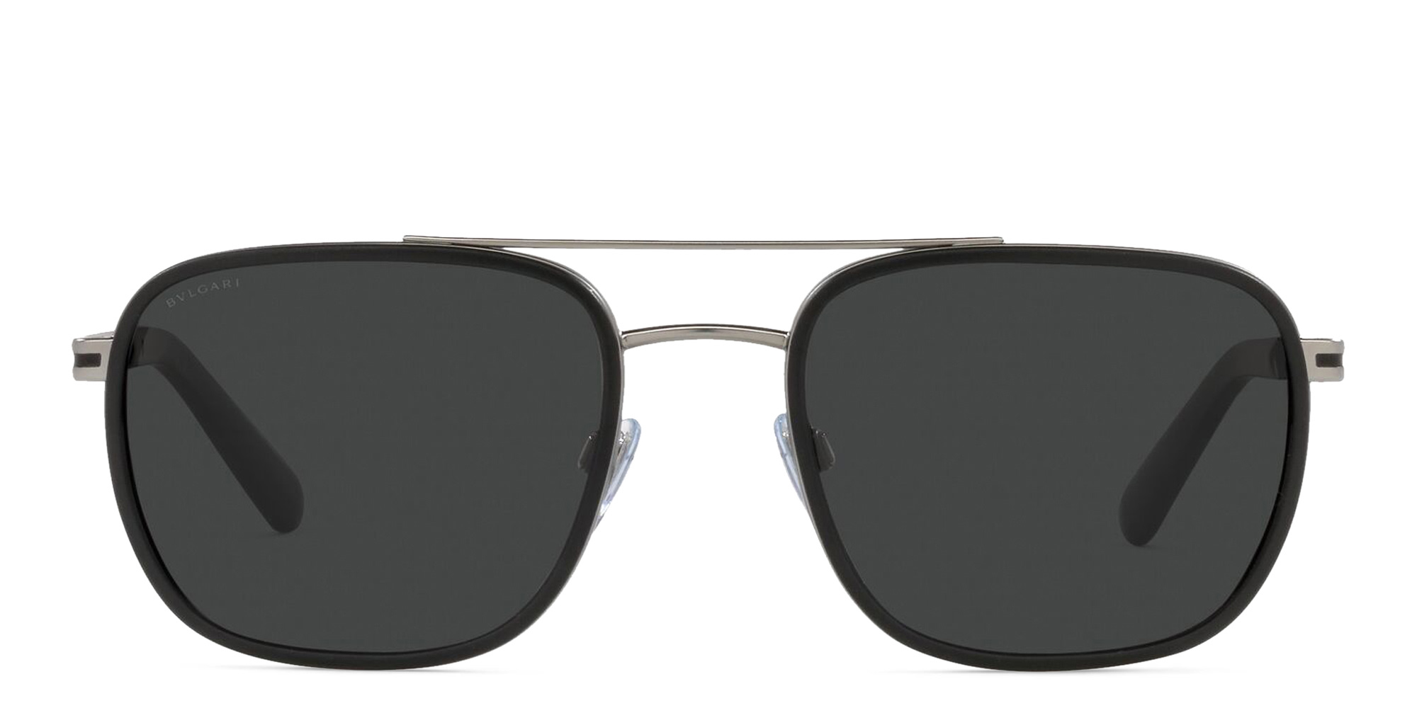 BVLGARI Rectangle Sunglasses in Matte Gunmetal – Product Photo 1