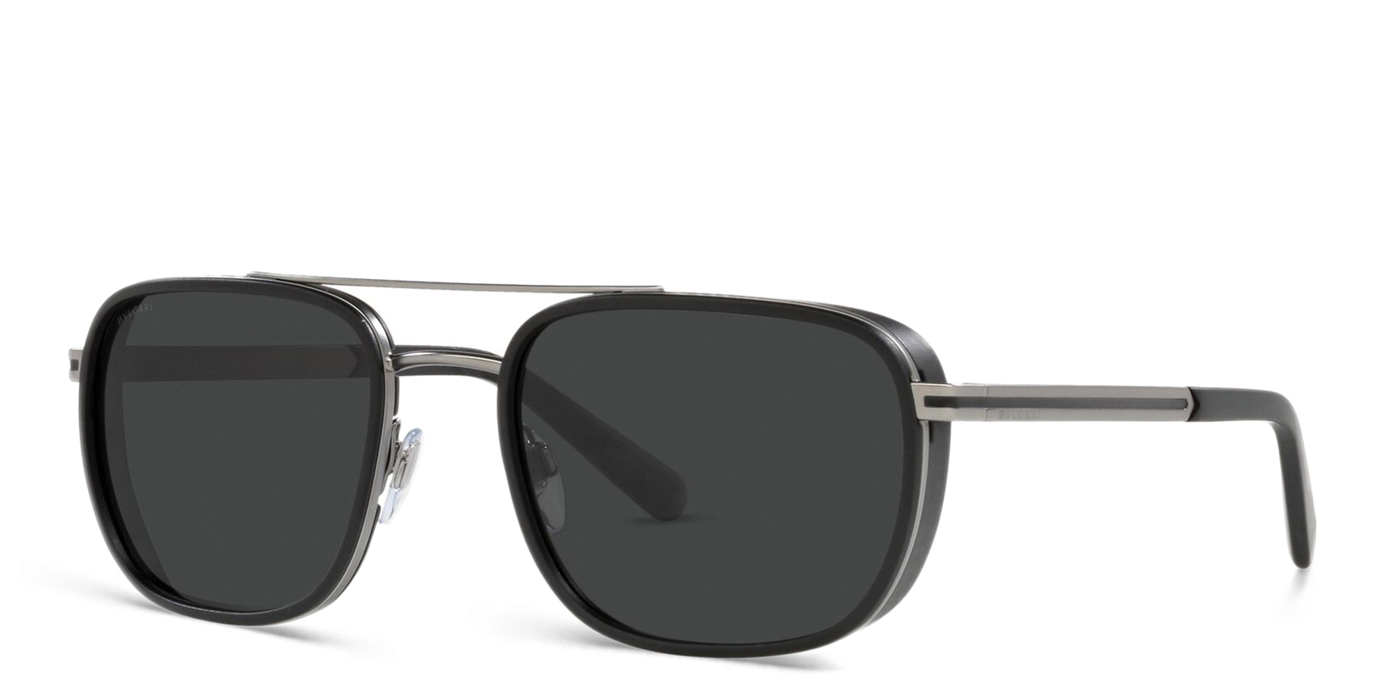 BVLGARI Rectangle Sunglasses in Matte Gunmetal – Product Photo 2