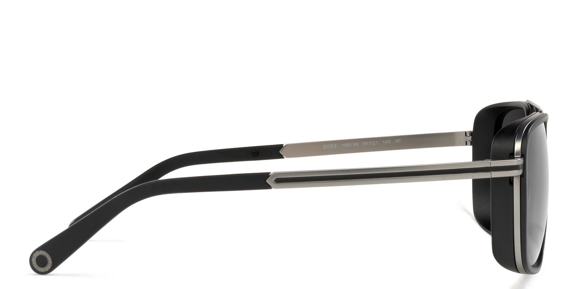 BVLGARI Rectangle Sunglasses in Matte Gunmetal – Product Photo 3