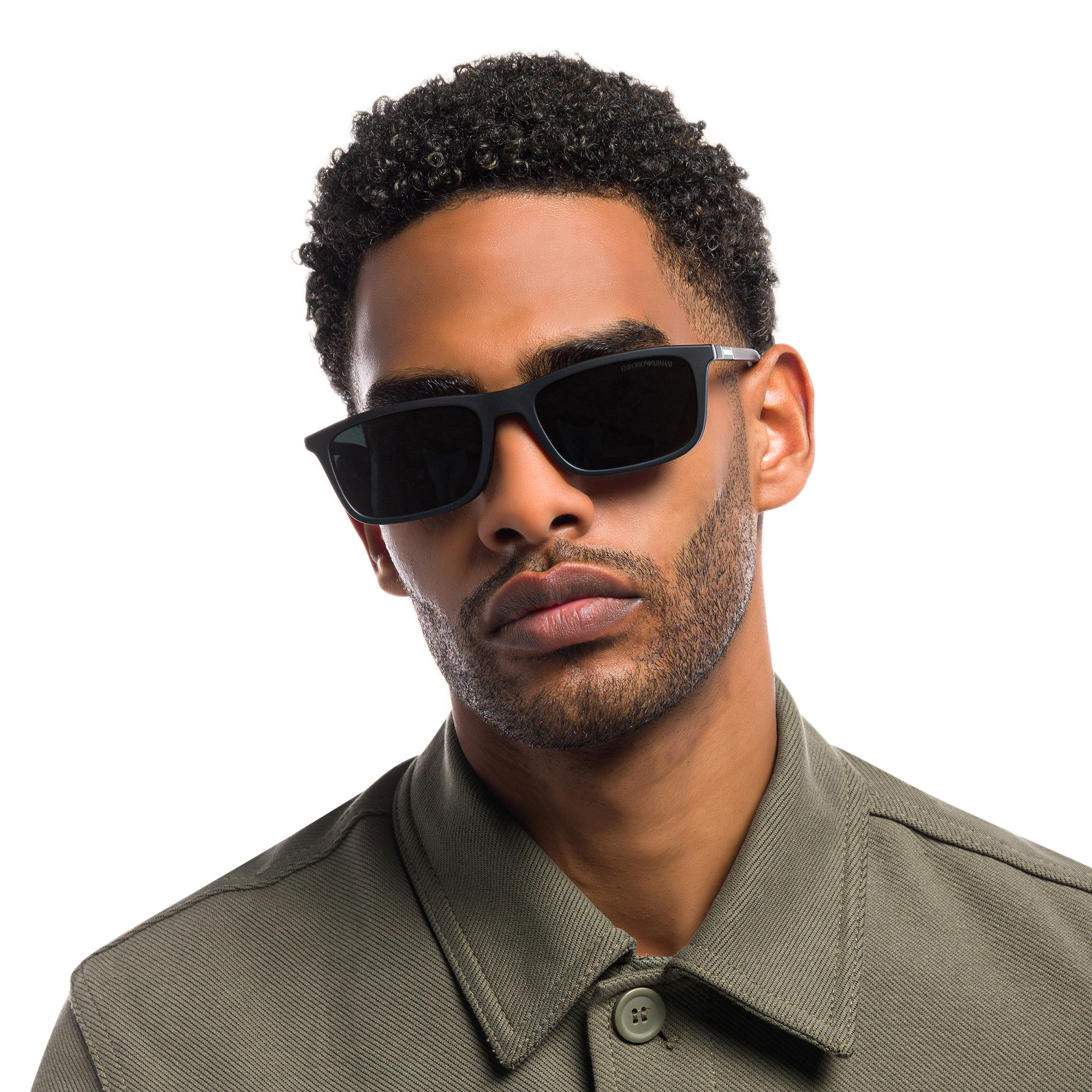 Emporio Armani Rectangle Eyeglasses in Matte Black – Product Photo 8