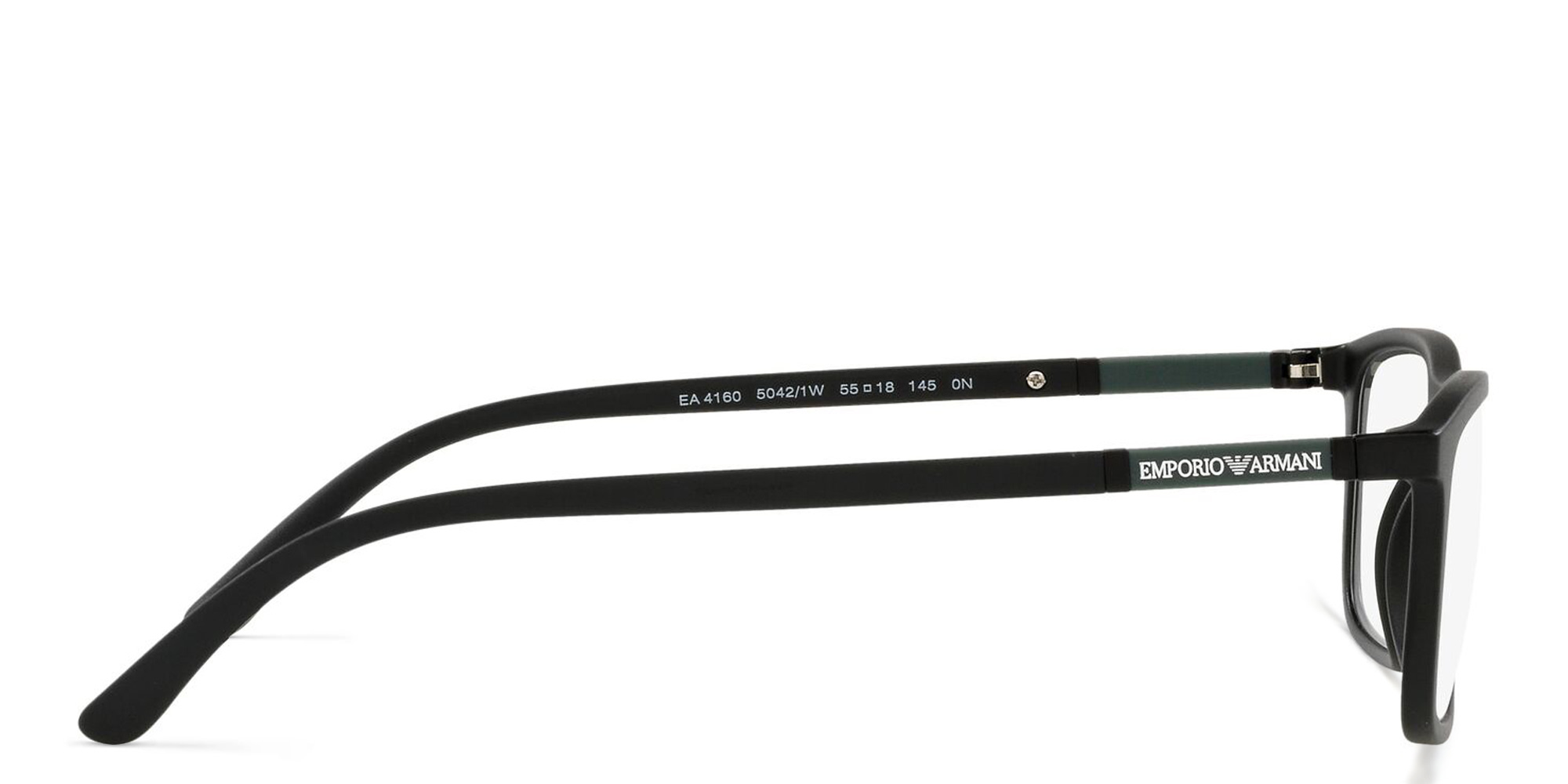 Emporio Armani Rectangle Eyeglasses in Matte Black – Product Photo 3