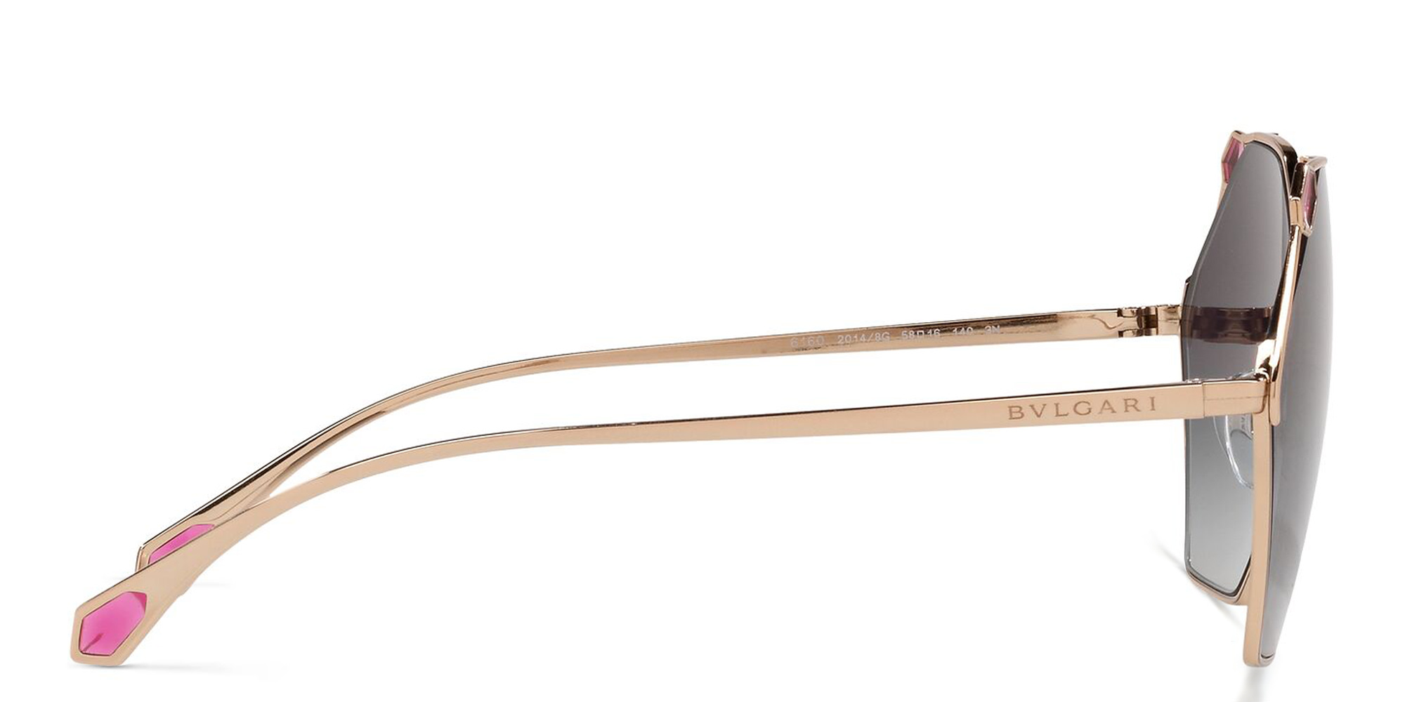 BVLGARI Irregular Sunglasses in Pink Gold – Product Photo 3