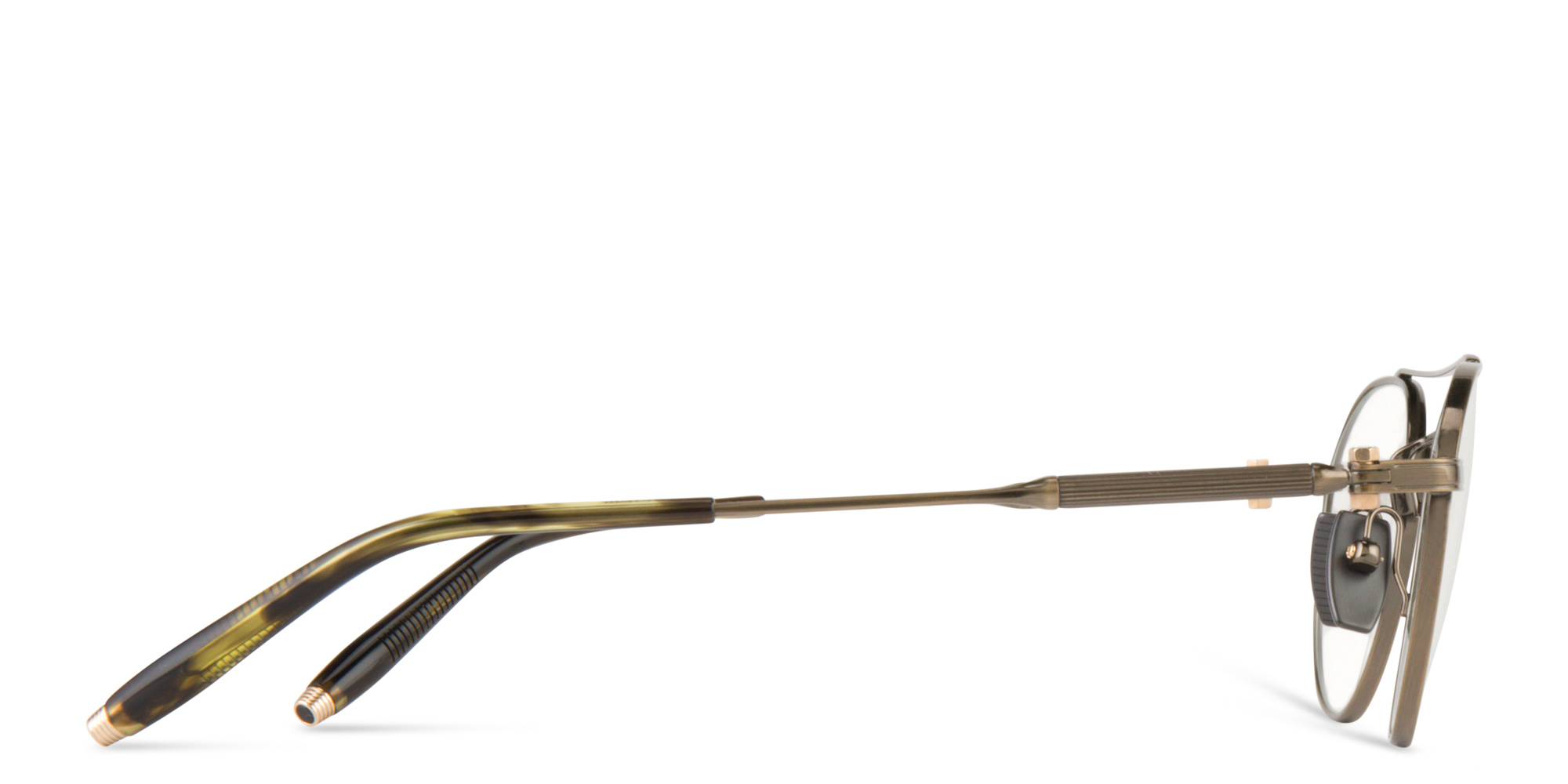 AKONI Mercury Unisex Round Eyeglasses in Gold – Product Photo 3