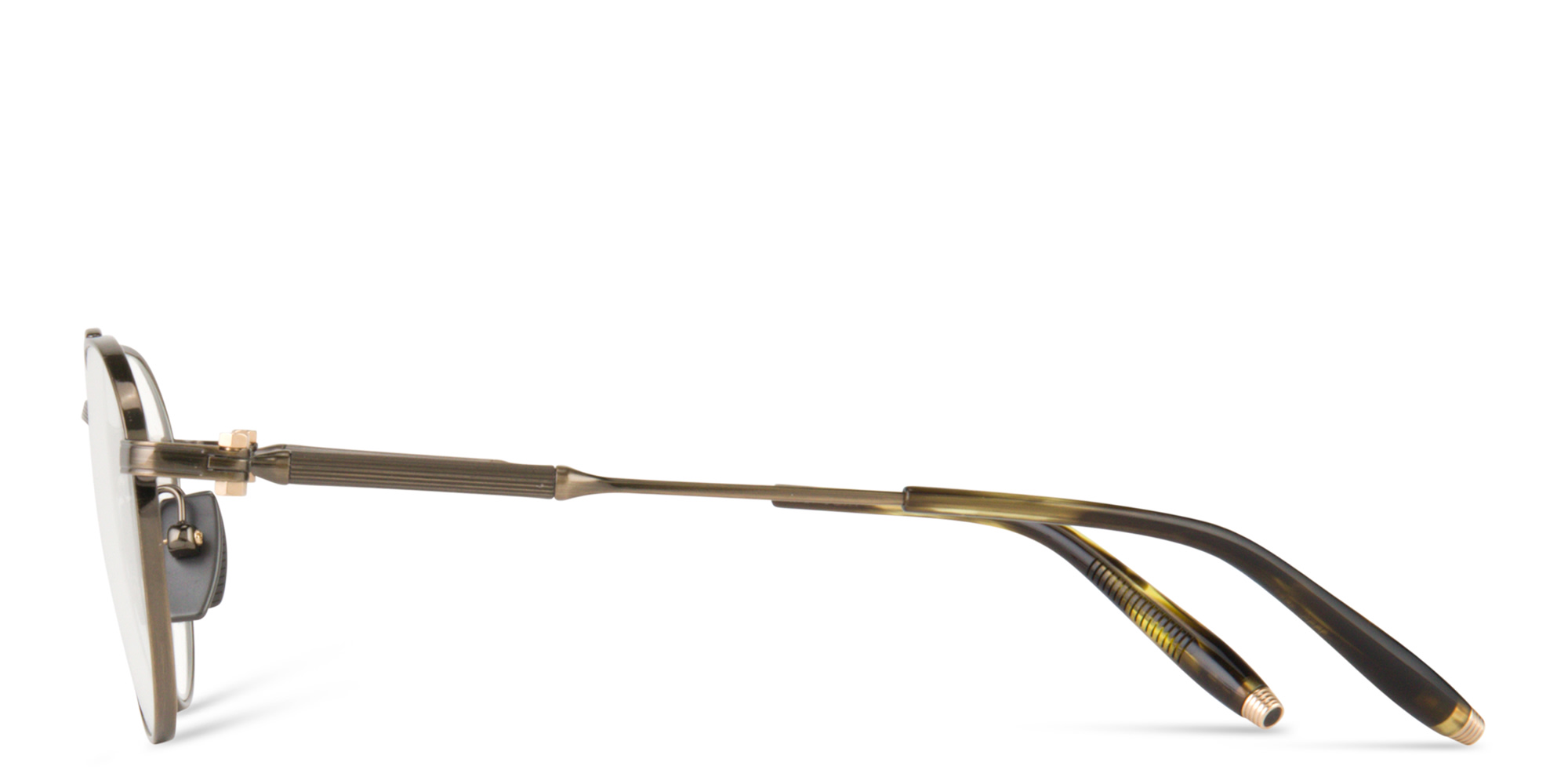 AKONI Mercury Unisex Round Eyeglasses in Gold – Product Photo 4