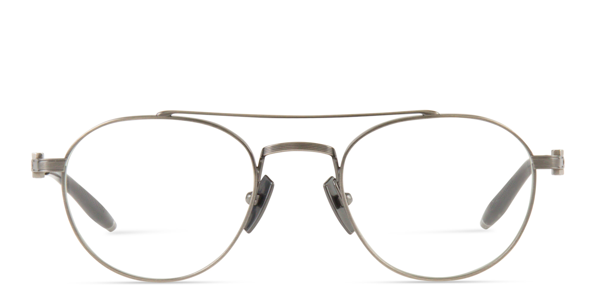 AKONI Mercury Unisex Round Eyeglasses in Silver – Product Photo 1