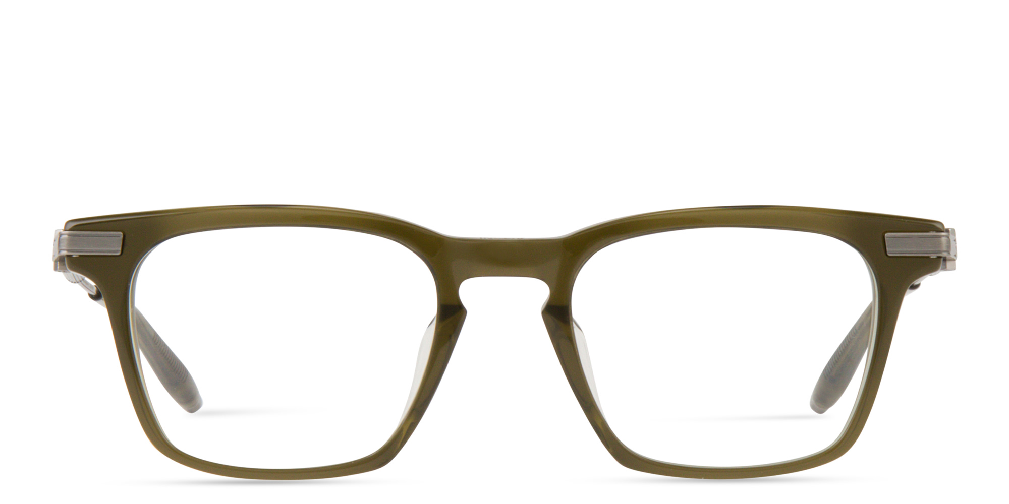 Shop AKONI Zenith Unisex Square Eyeglasses in Dark Green online.
