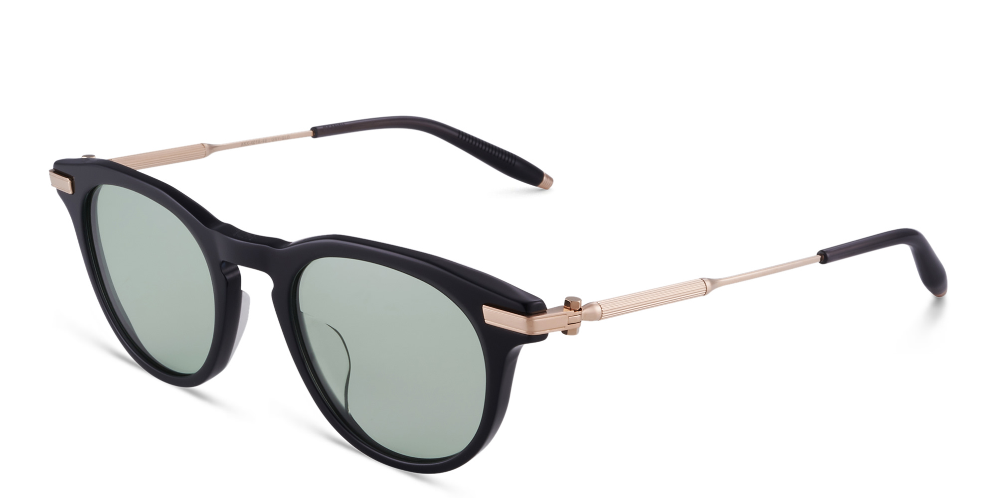 AKONI Gemini Unisex Round Eyeglasses in Black – Product Photo 2