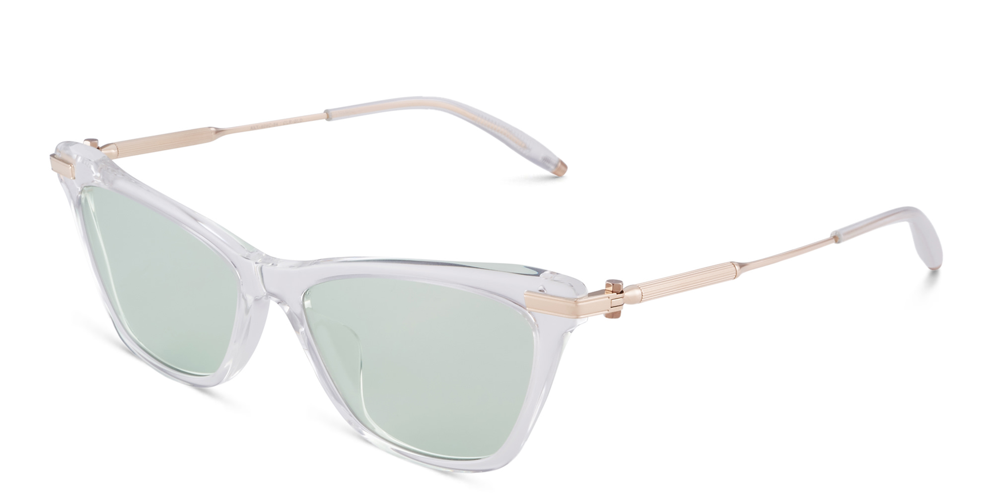 Shop AKONI Iris Cat Eye Eyeglasses in Clear online.