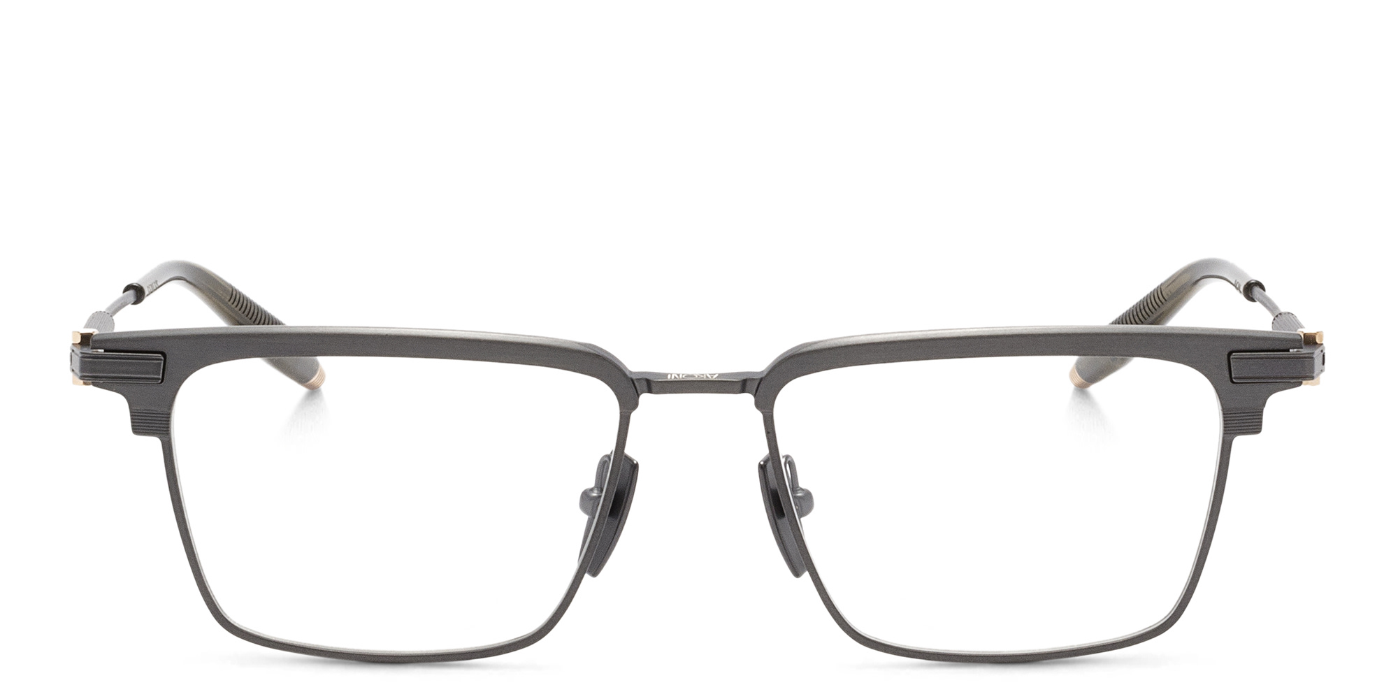 AKONI Genesis Rectangle Eyeglasses in Silver – Product Photo 1