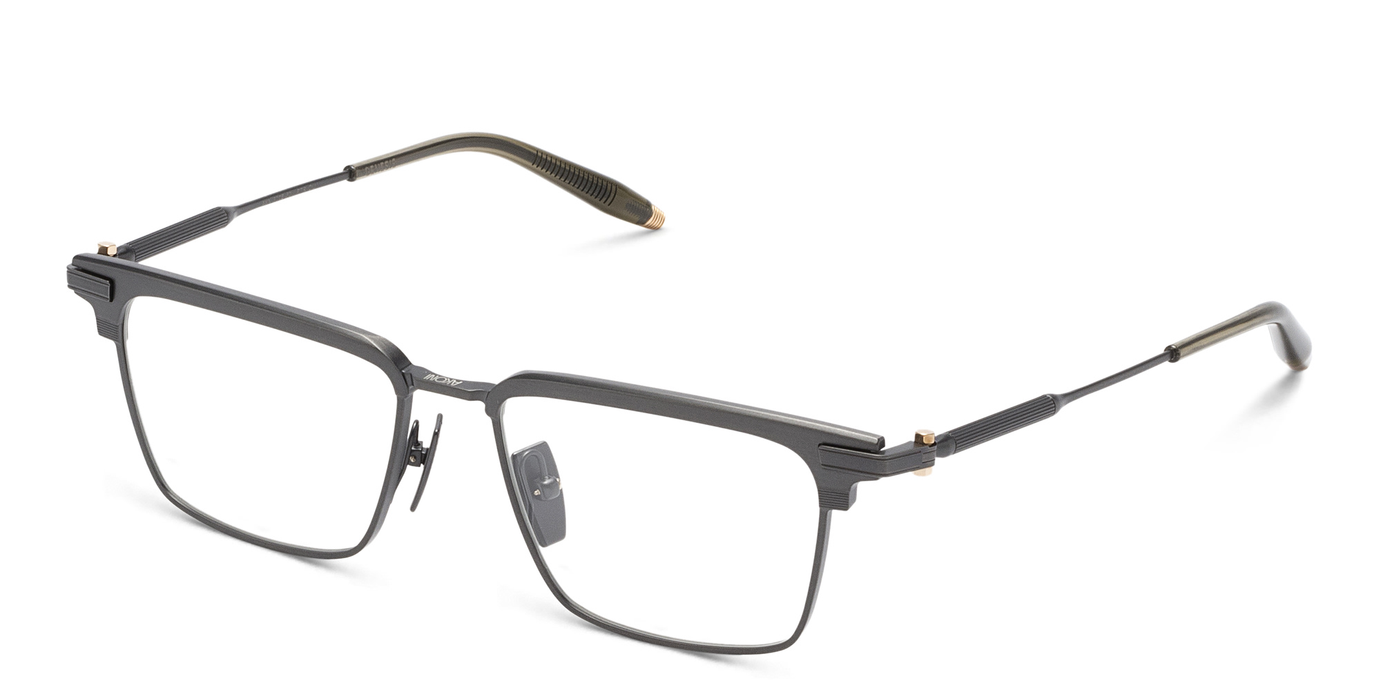 AKONI Genesis Rectangle Eyeglasses in Silver – Product Photo 2