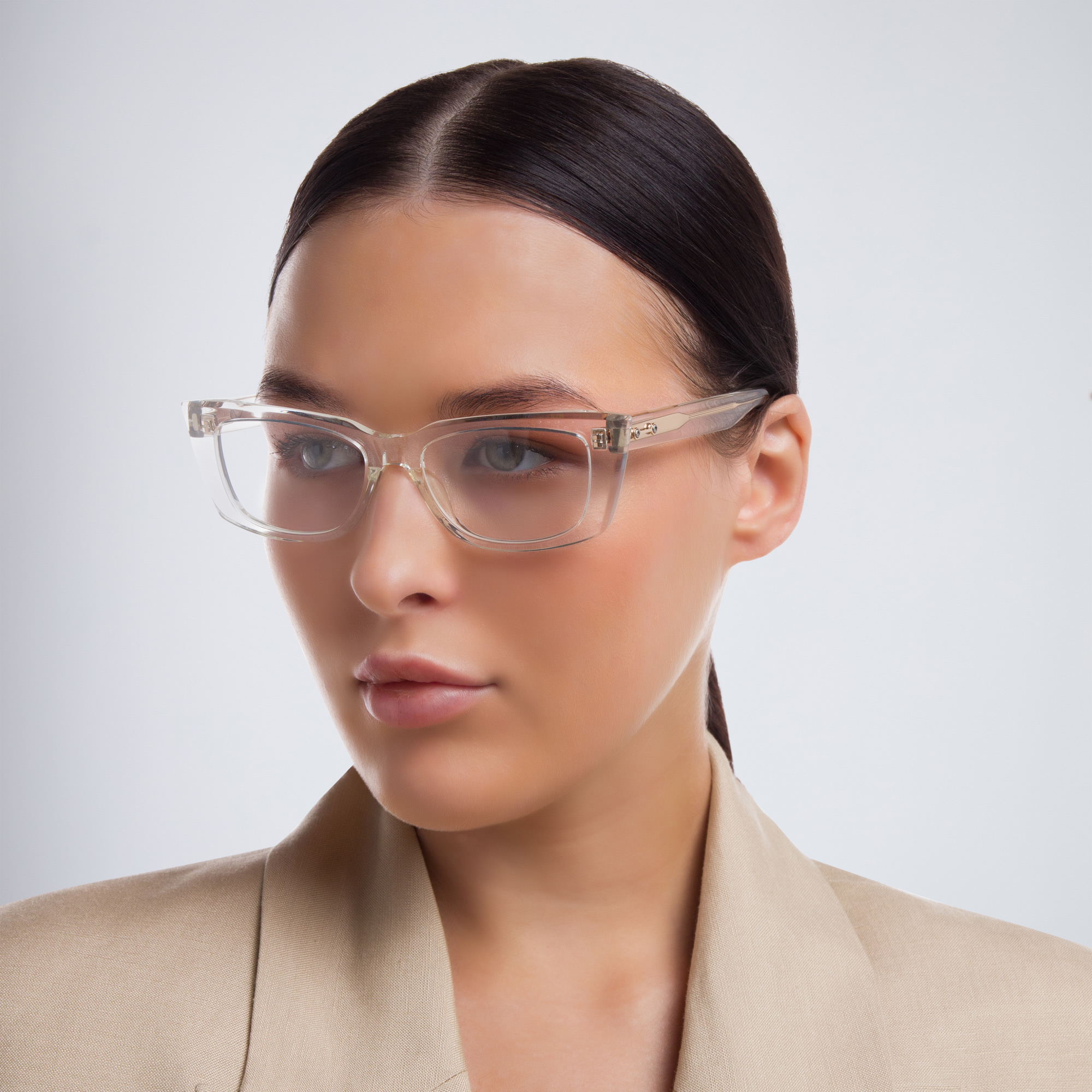 AKONI Gamma Cat Eye Eyeglasses in Clear – Product Photo 5
