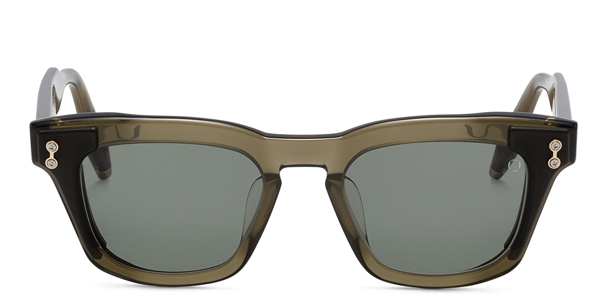 AKONI Ara Square Sunglasses in Green – Product Photo 1