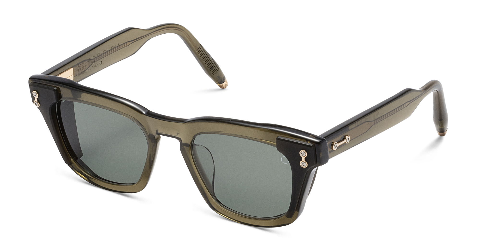 AKONI Ara Square Sunglasses in Green – Product Photo 2