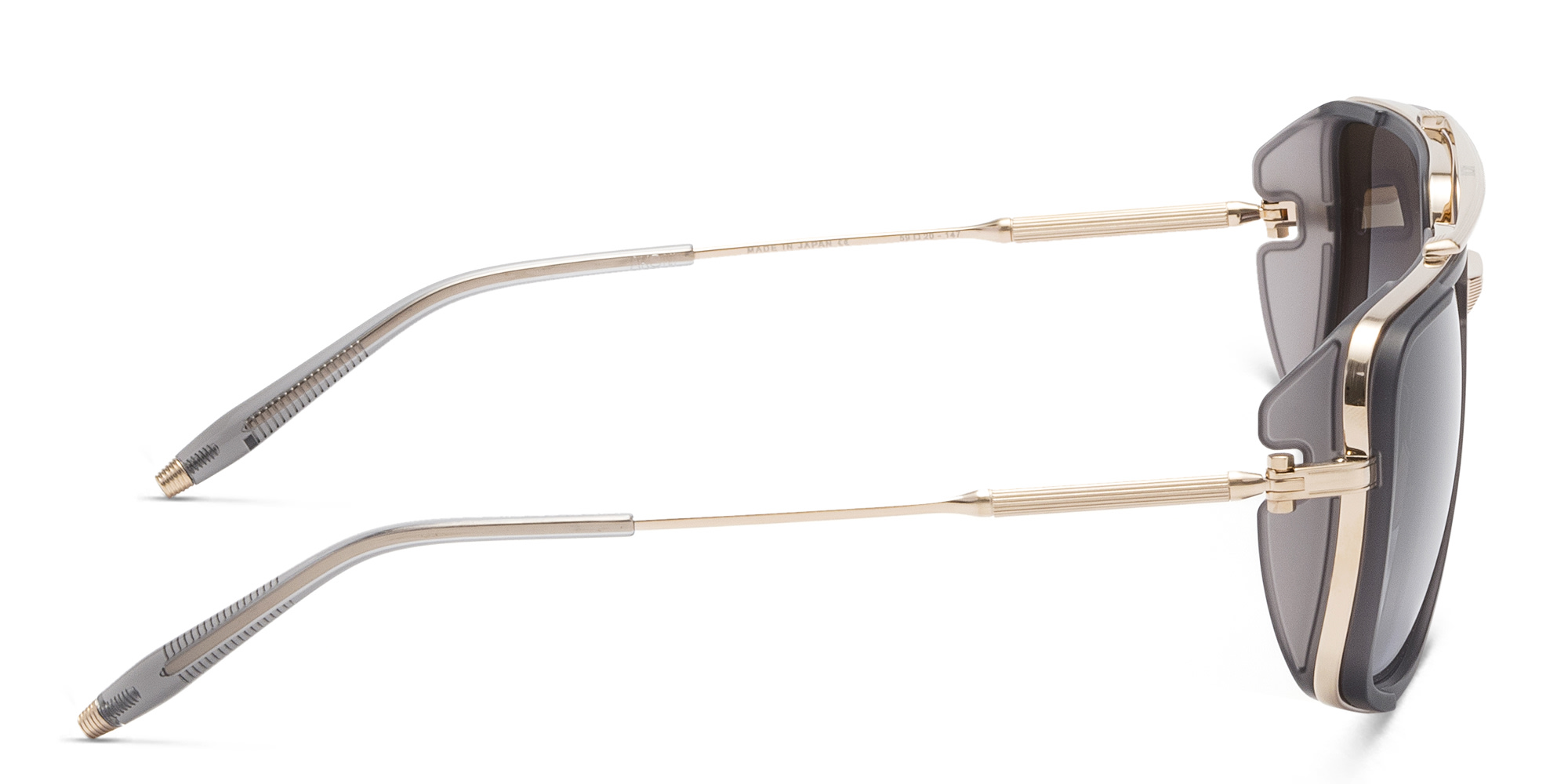 AKONI Stargazer Aviator Sunglasses Large in Gold – Product Photo 3