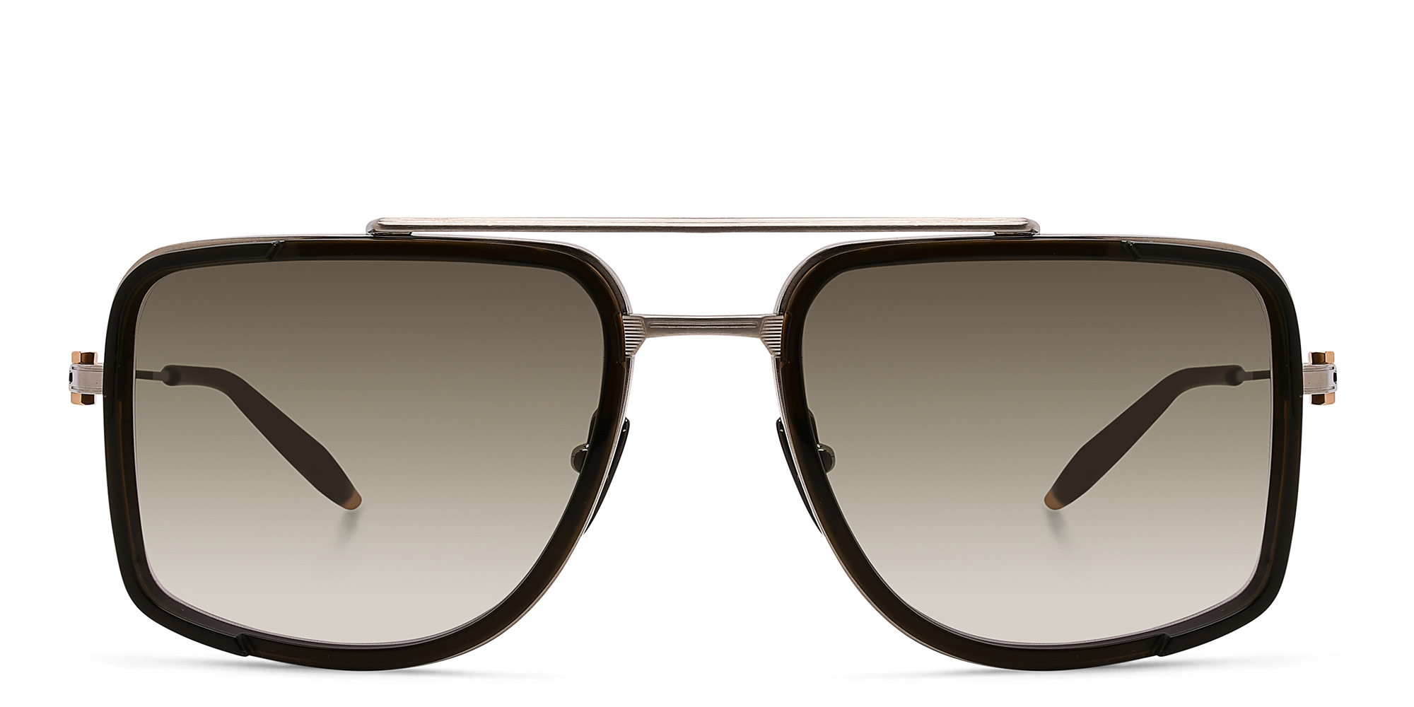 Shop AKONI Stargazer Aviator Sunglasses in Silver online.