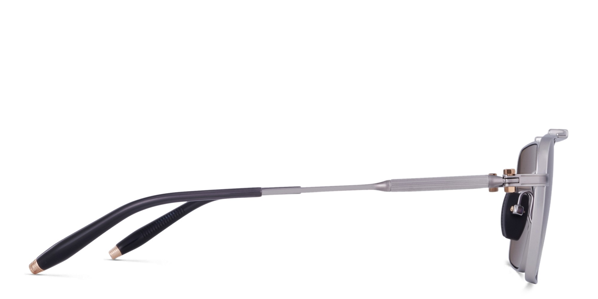 AKONI Europa Unisex Square Sunglasses in Silver – Product Photo 3