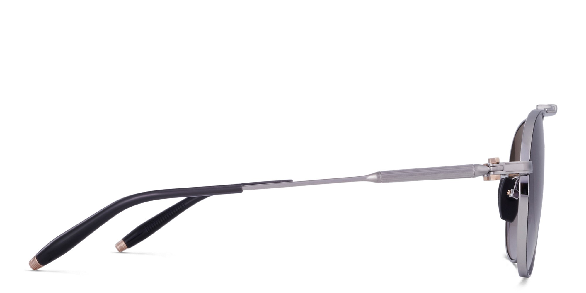 AKONI Hydra Unisex Aviator Sunglasses in Silver – Product Photo 3