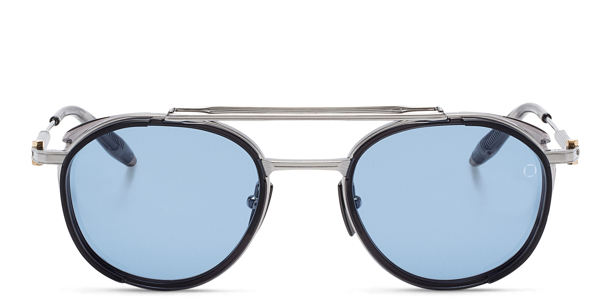 نظارة شمسية "سكاي مابر" بإطار دائري للجنسين من آكوني بلون فضي - صورة المنتج 1