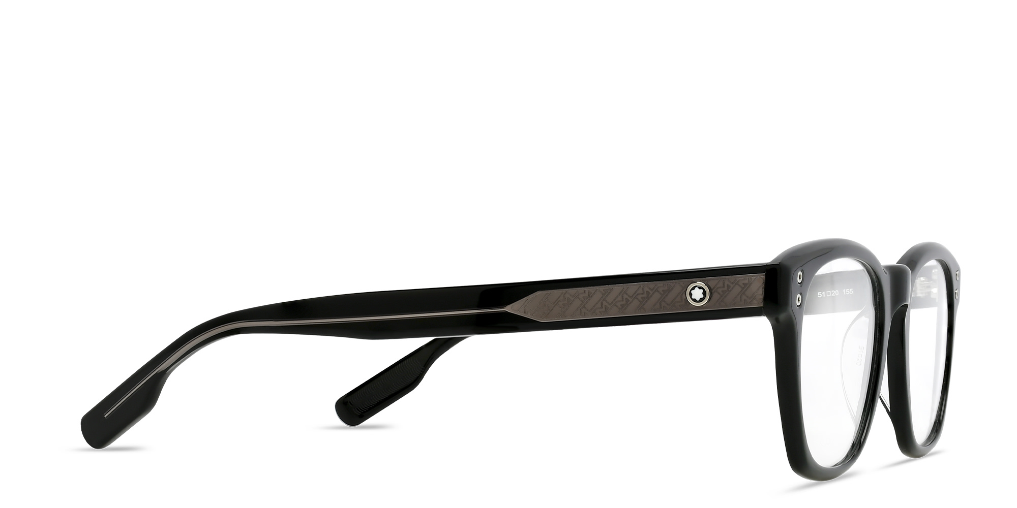 MONTBLANC Square Eyeglasses in Black – Product Photo 3