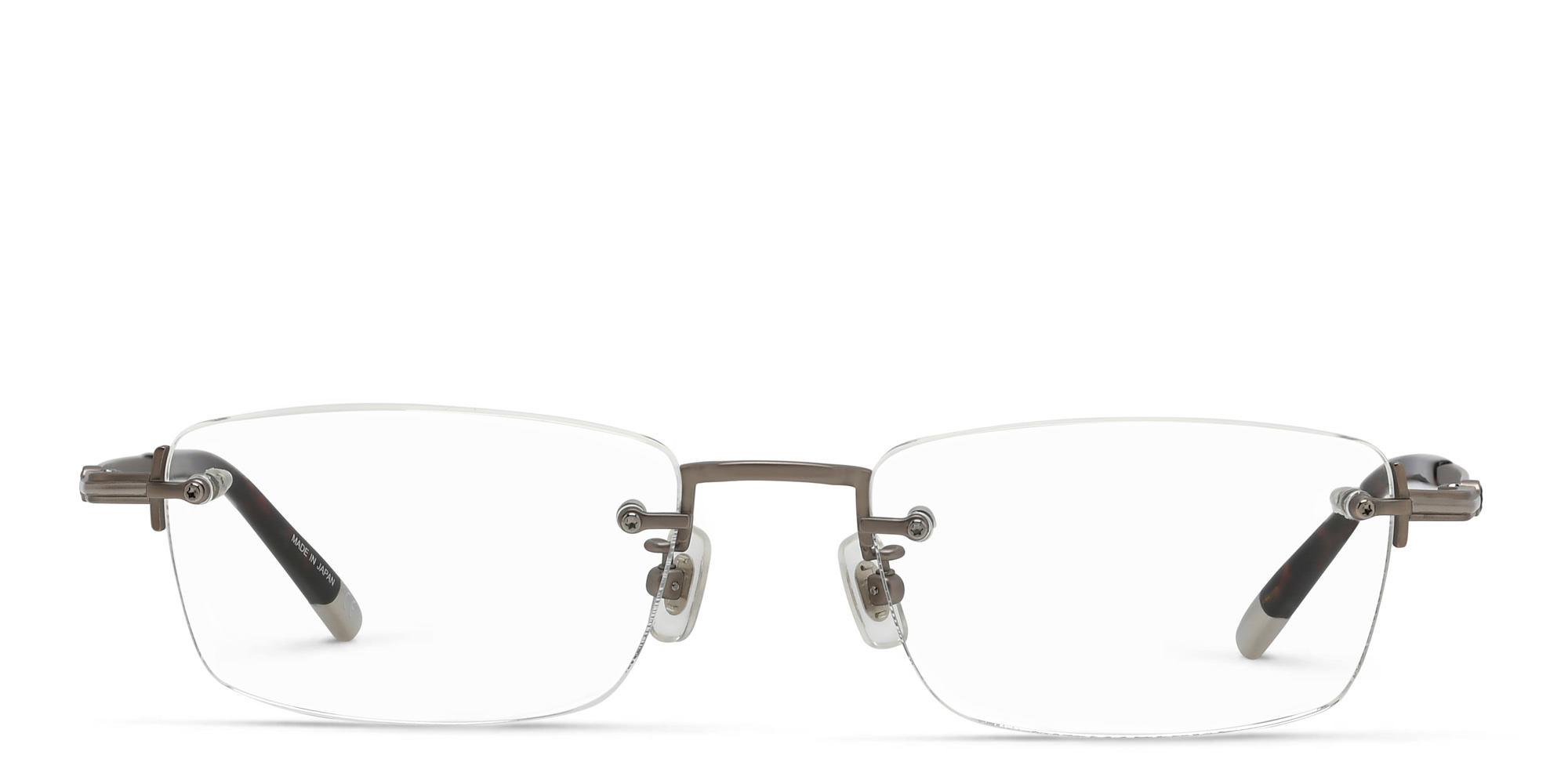 MONTBLANC Rimless Rectangle Eyeglasses in Gunmetal – Product Photo 1