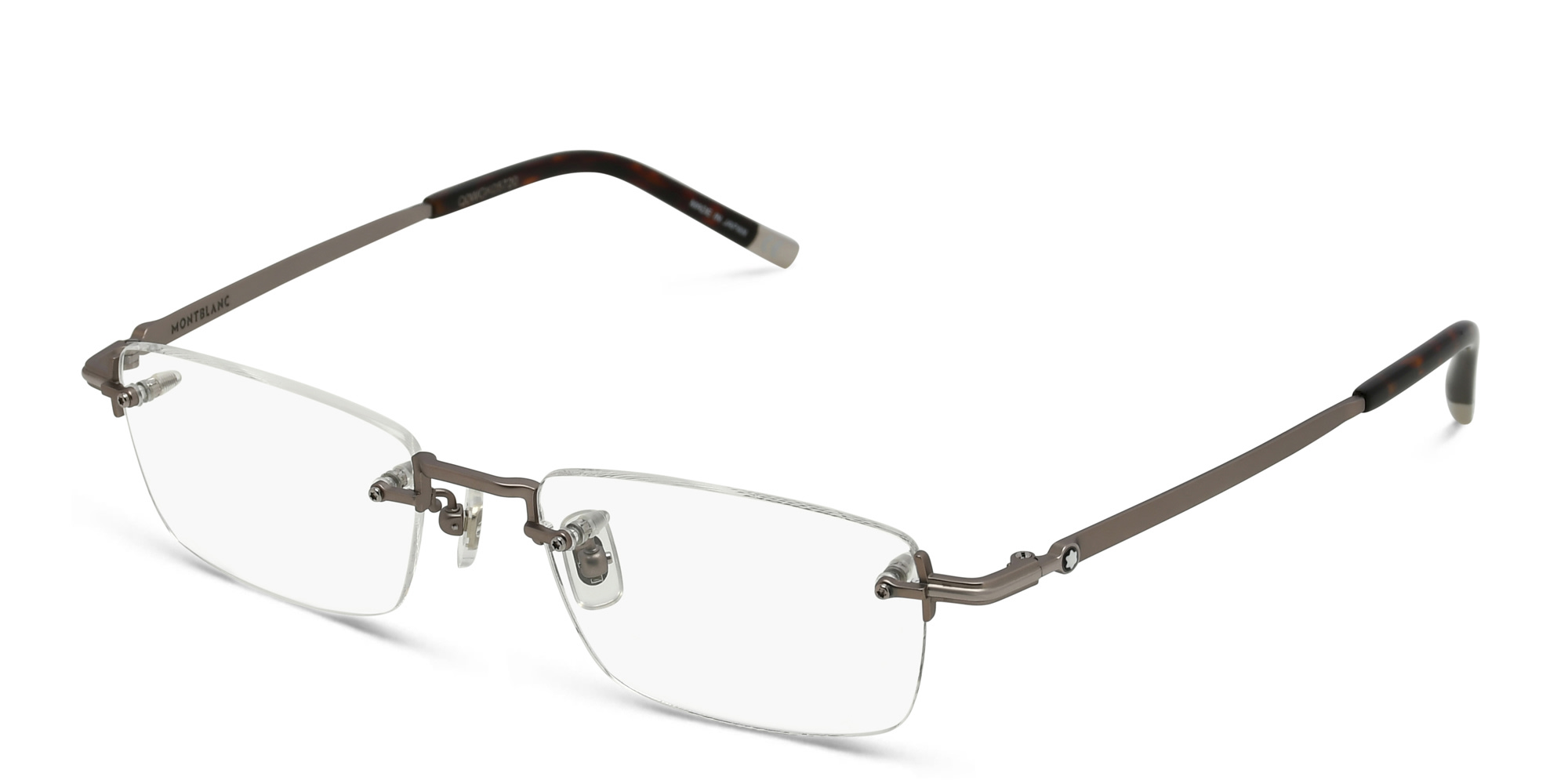 MONTBLANC Rimless Rectangle Eyeglasses in Gunmetal – Product Photo 2
