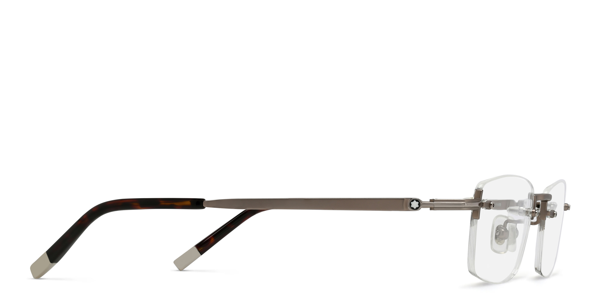 MONTBLANC Rimless Rectangle Eyeglasses in Gunmetal – Product Photo 3