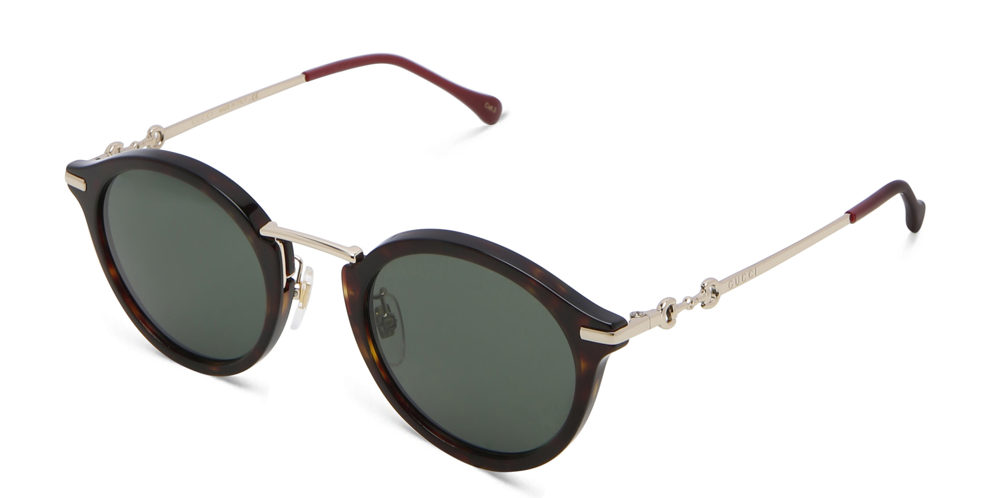 نظارة شمسية دائرية من غوتشي بلون ذهبي - صورة المنتج 2