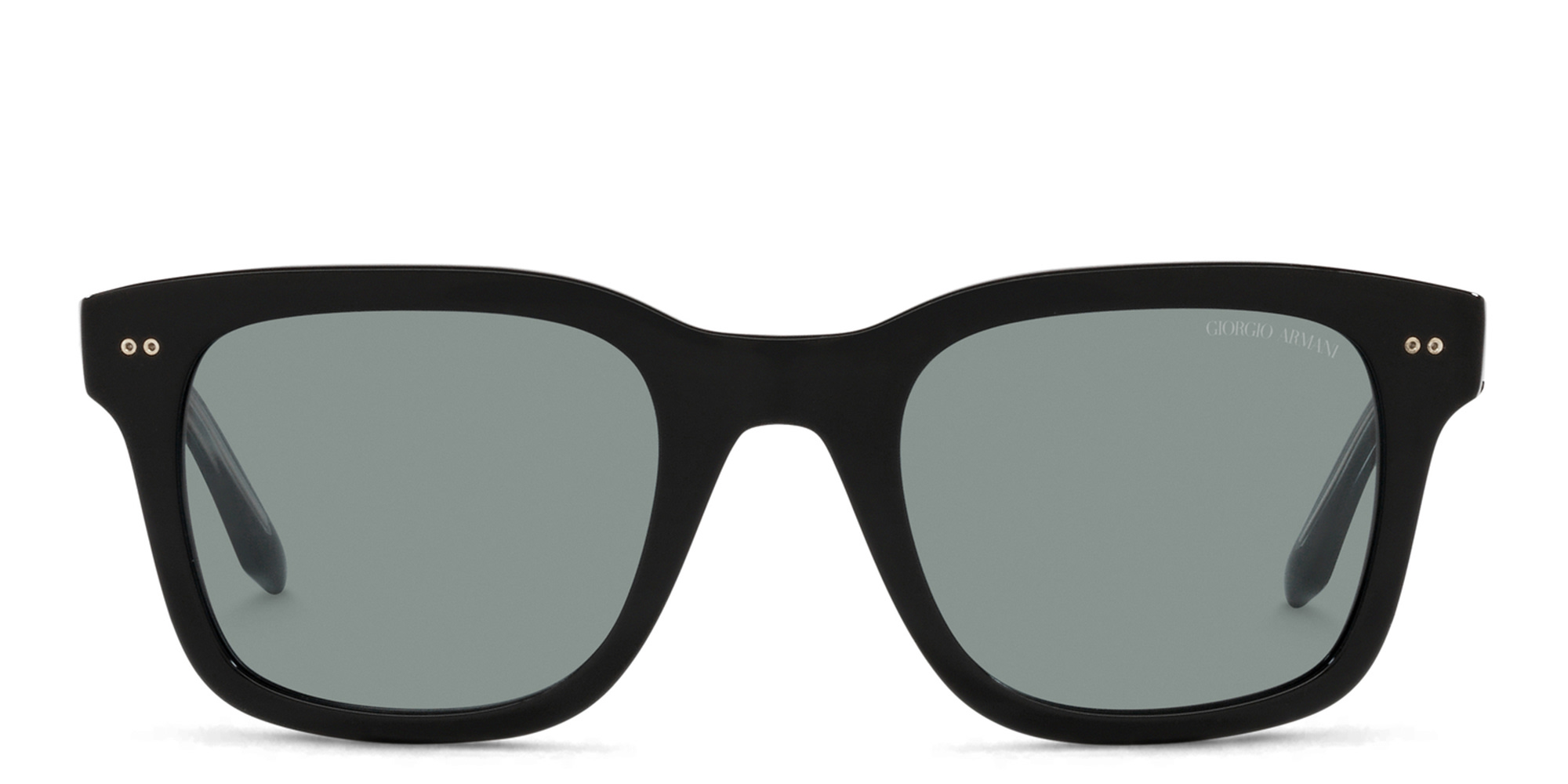 Shop GIORGIO ARMANI Rectangle Sunglasses in Black online.