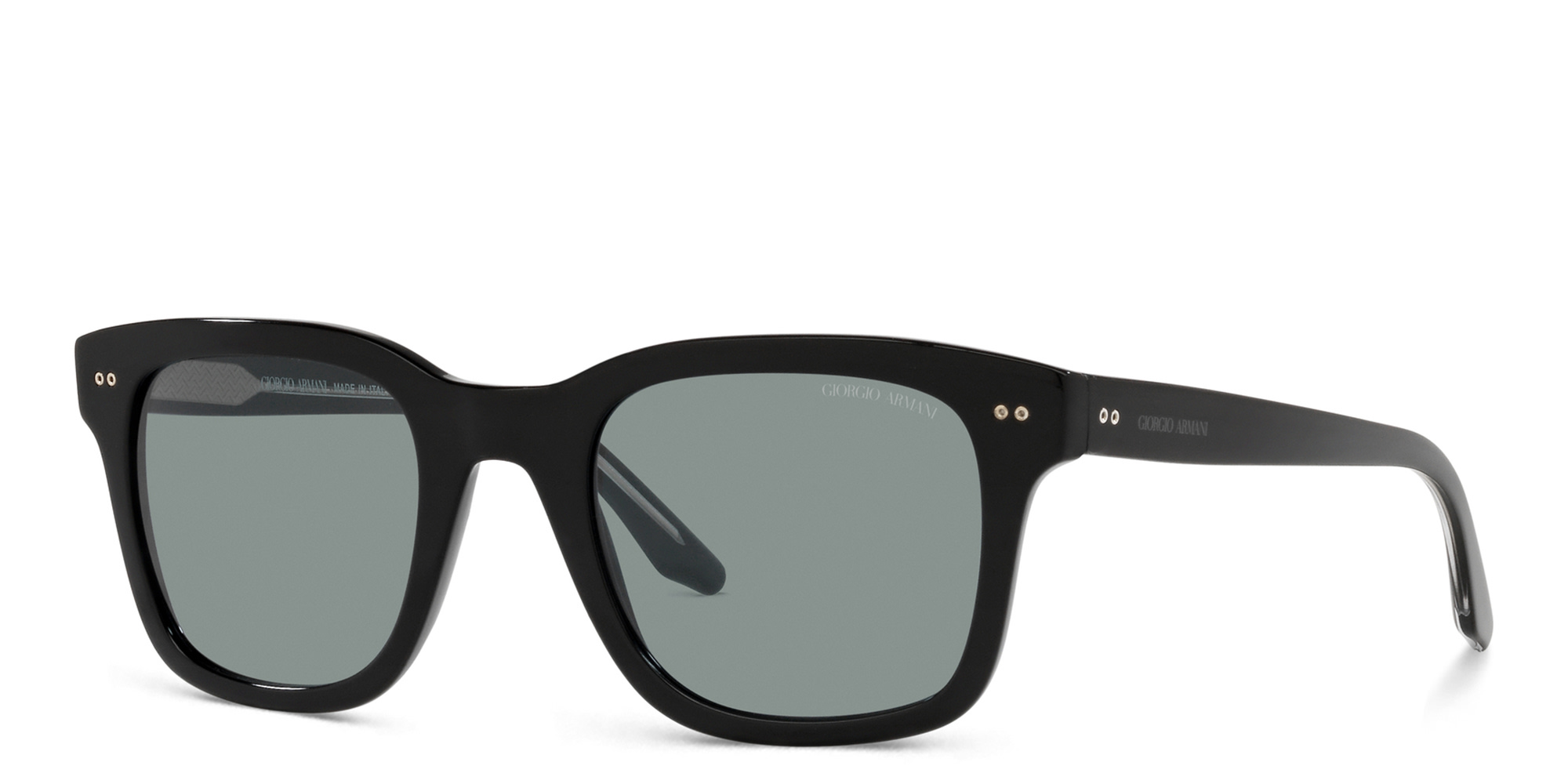 Shop GIORGIO ARMANI Rectangle Sunglasses in Black online.