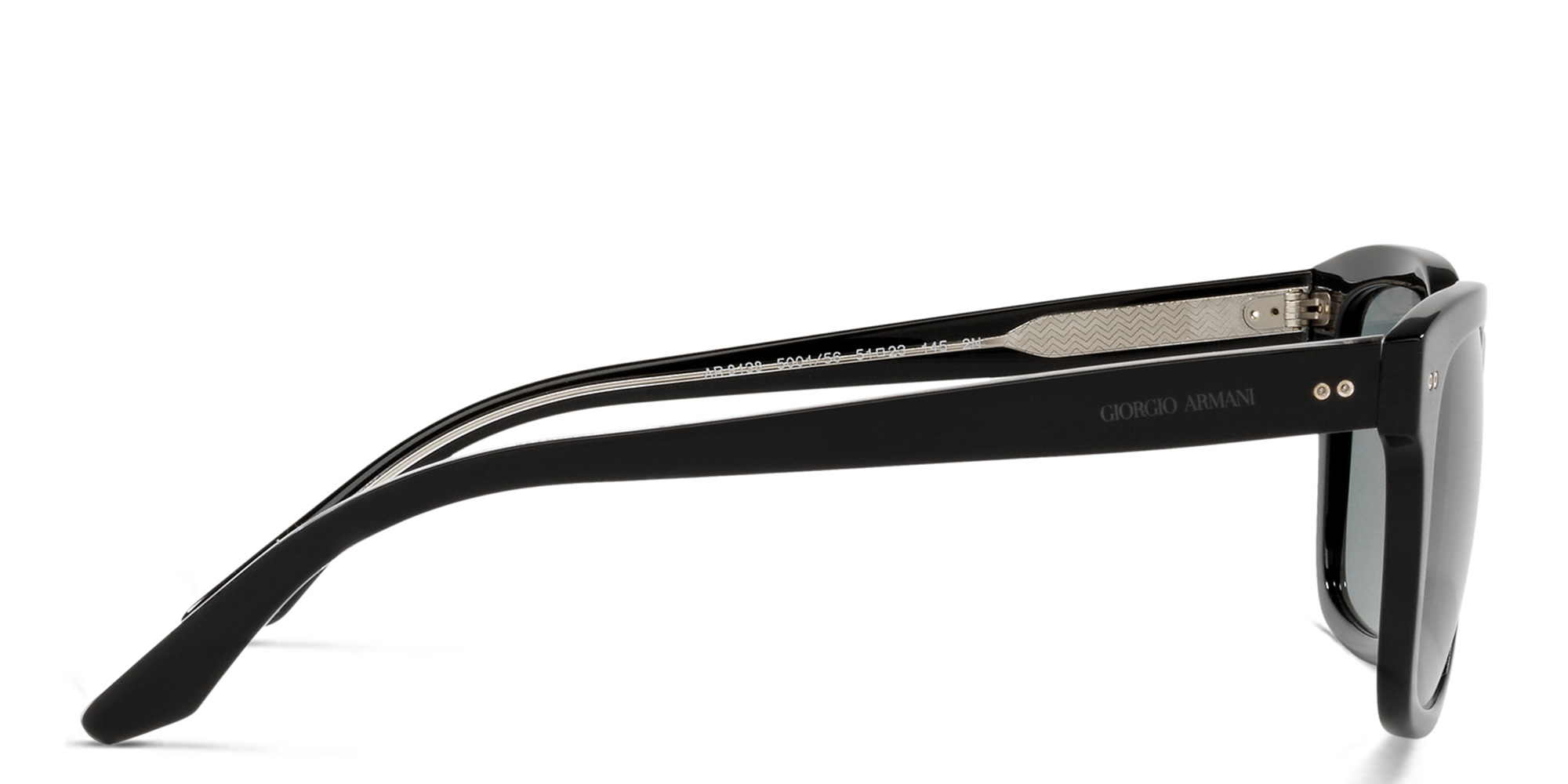 Shop GIORGIO ARMANI Rectangle Sunglasses in Black online.