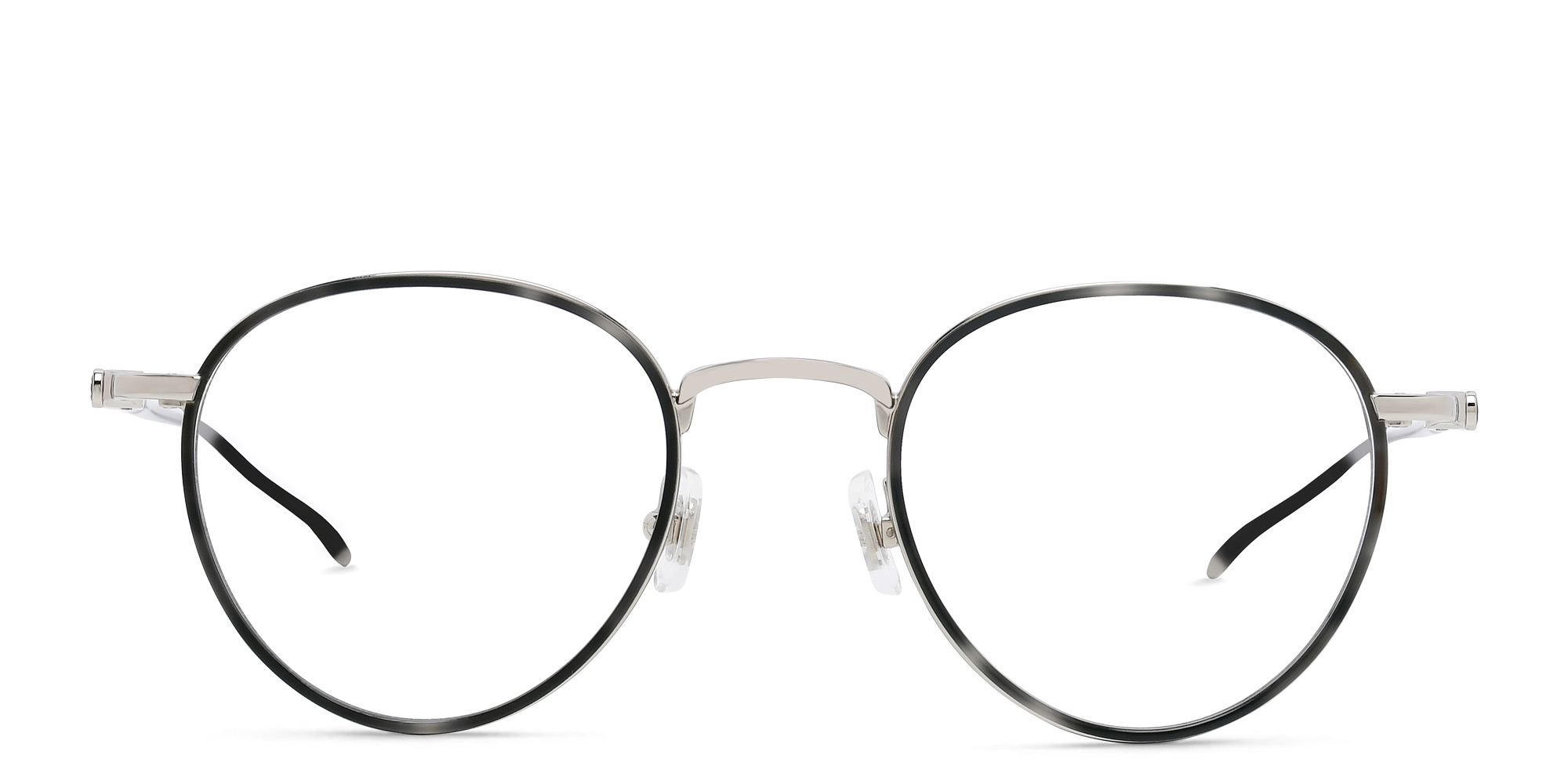 MONTBLANC Snowcap Round Eyeglasses in Silver Grey – Product Photo 1