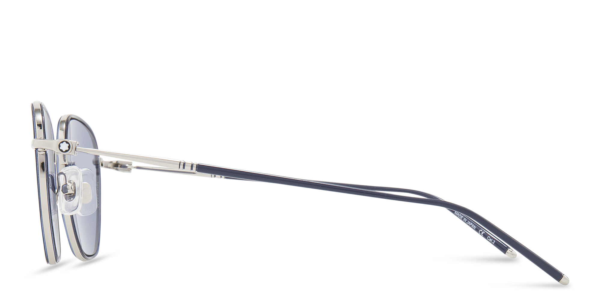 Shop MONTBLANC Square Sunglasses in Blue online.