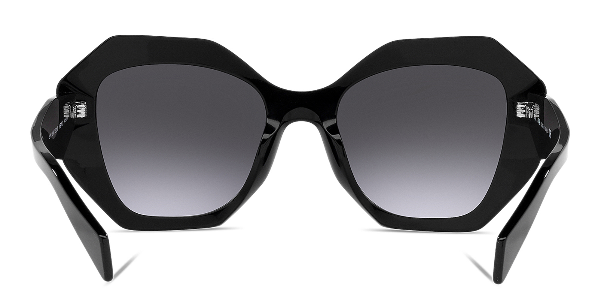 Shop PRADA Irregular Sunglasses in Black online.