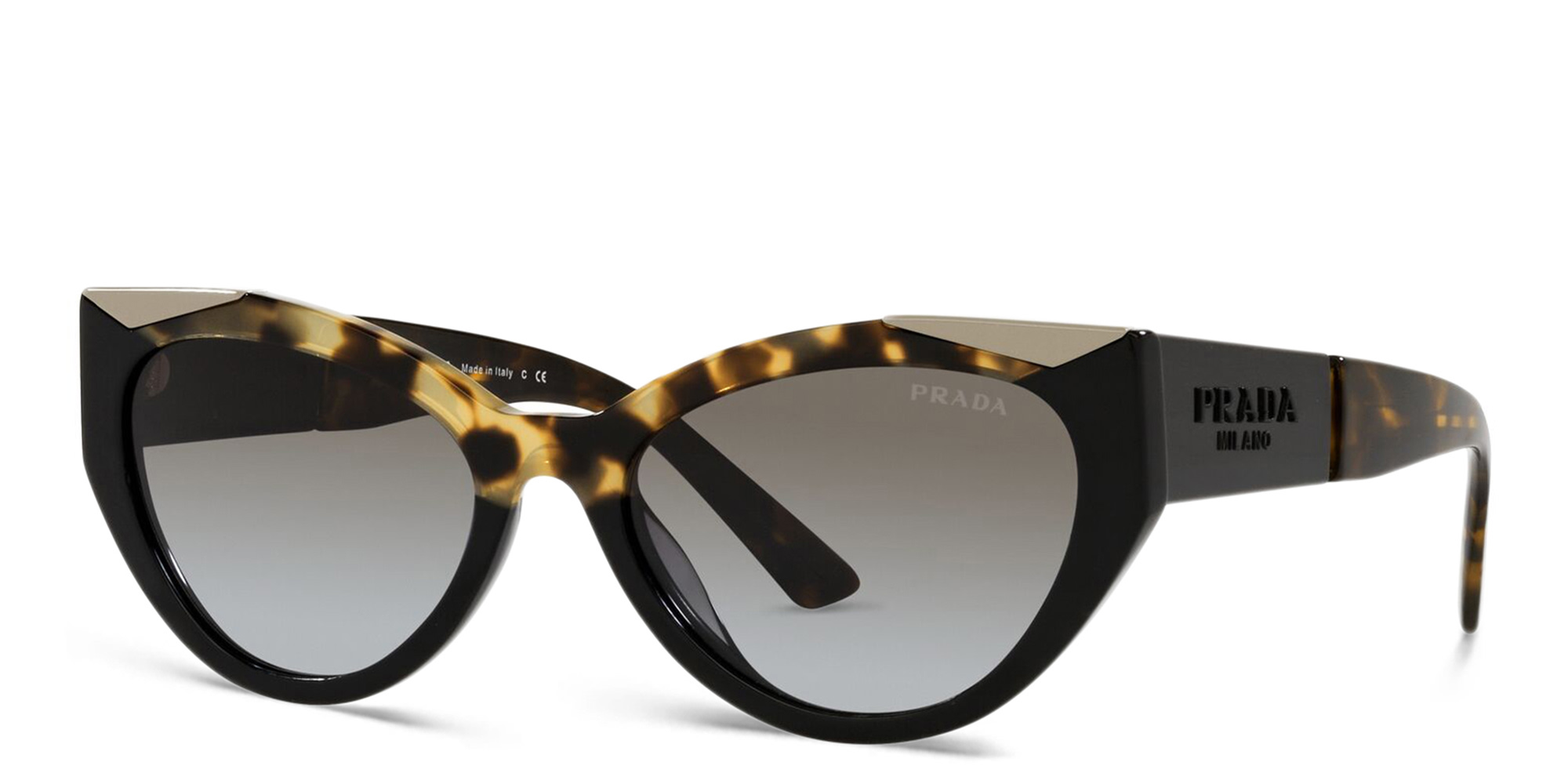 نظارة شمسية بإطار كات آي من برادا بلون أسود - صورة المنتج 2